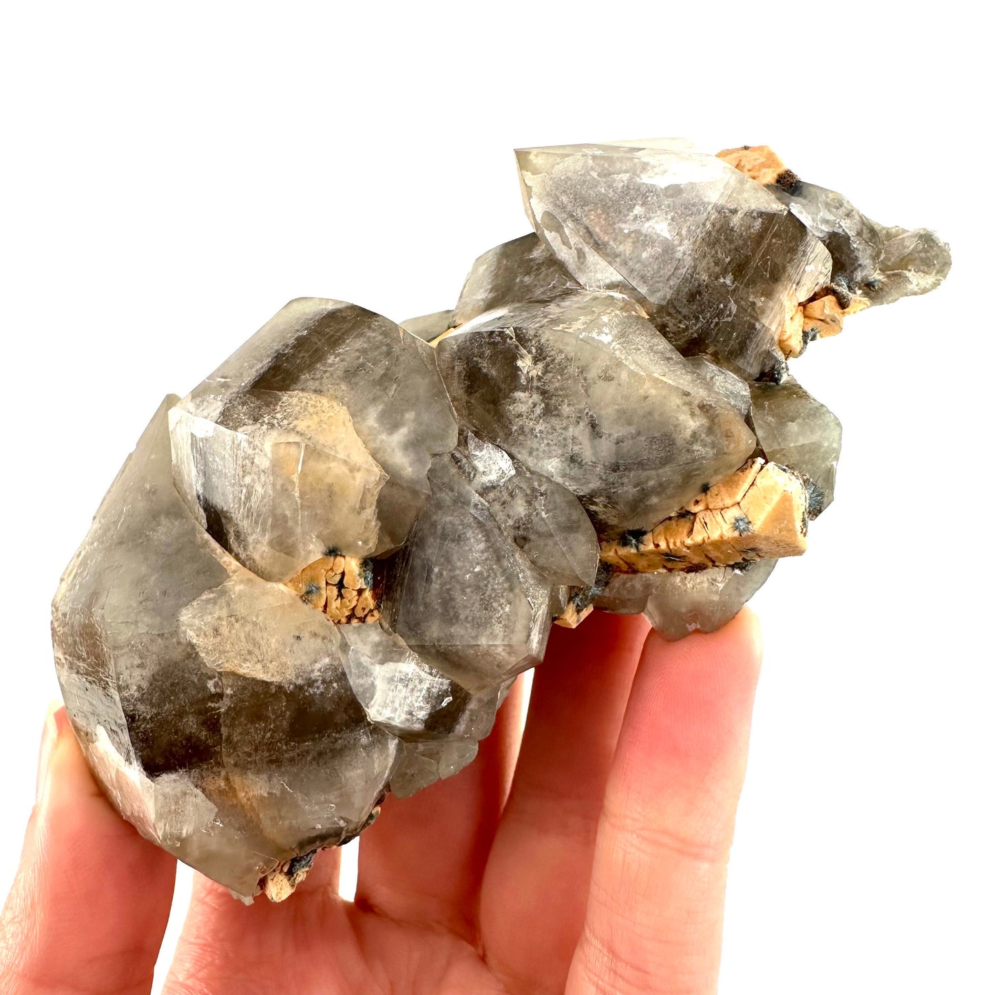 Gitter Quartz with Feldspar & Foitite (Namibia) | lattice quartz, smoky quartz crystal, smoky quartz point, quartz crystal, crystals