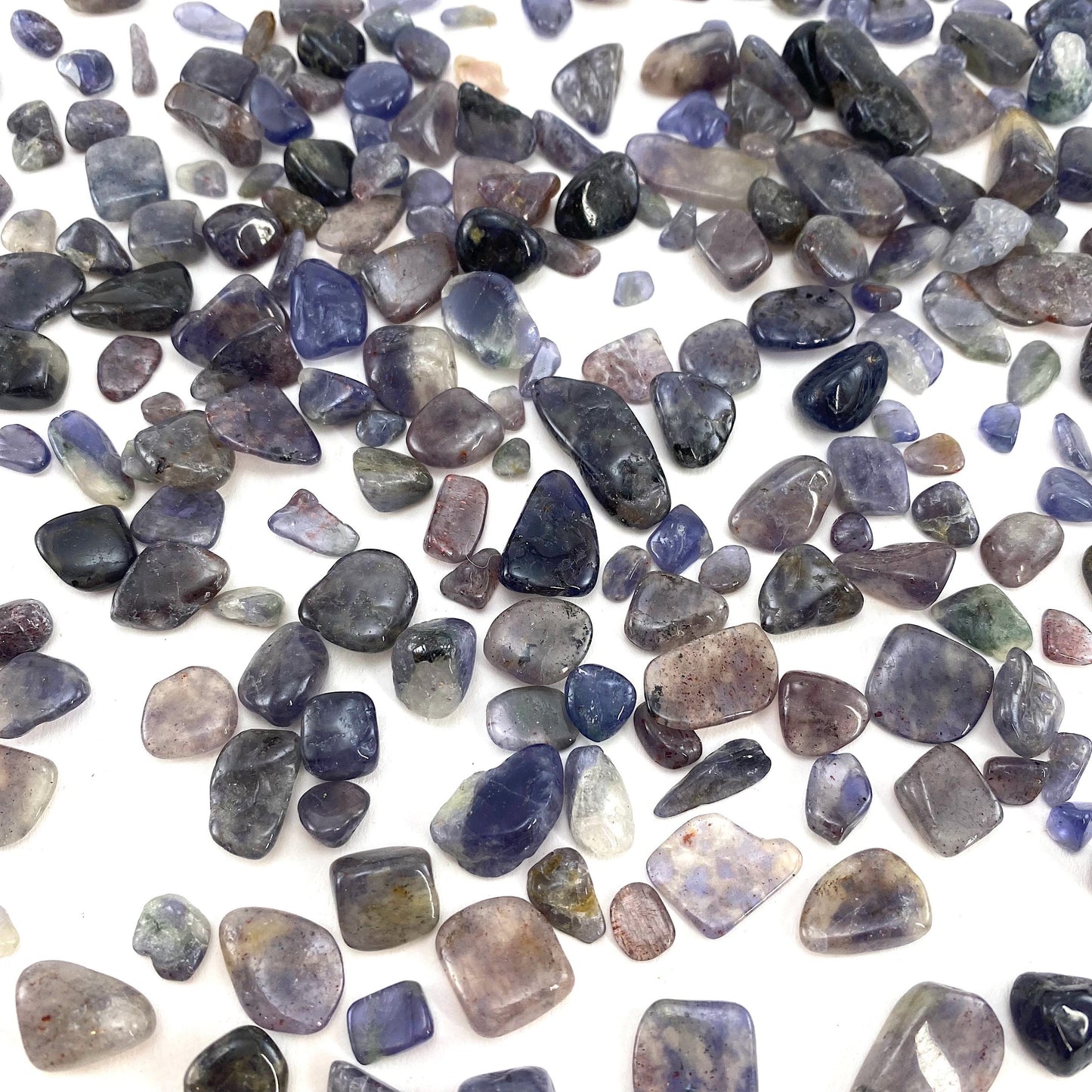20g of Iolite, mini tumbled stones, tumbled crystal, tumbled cordierite, iolite chips
