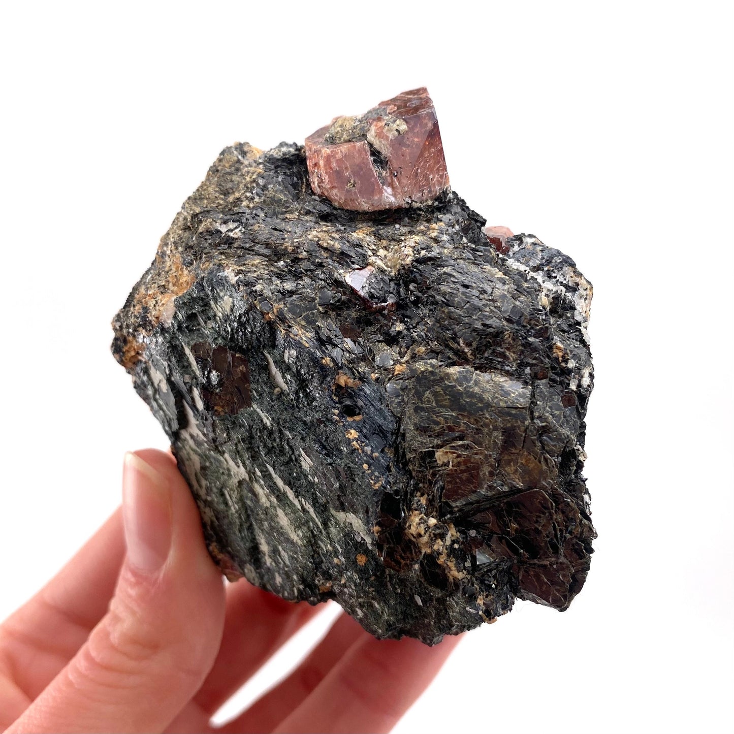 Red Zircon on Matrix (Pakistan) | natural red zircon, raw zircon, zircon crystal, natural crystal, mineral specimen, rare crystals
