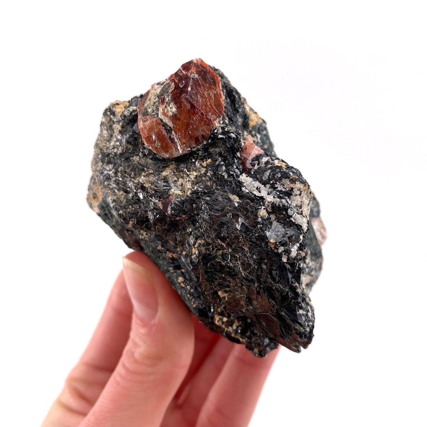 Red Zircon on Matrix (Pakistan) | natural red zircon, raw zircon, zircon crystal, natural crystal, mineral specimen, rare crystals