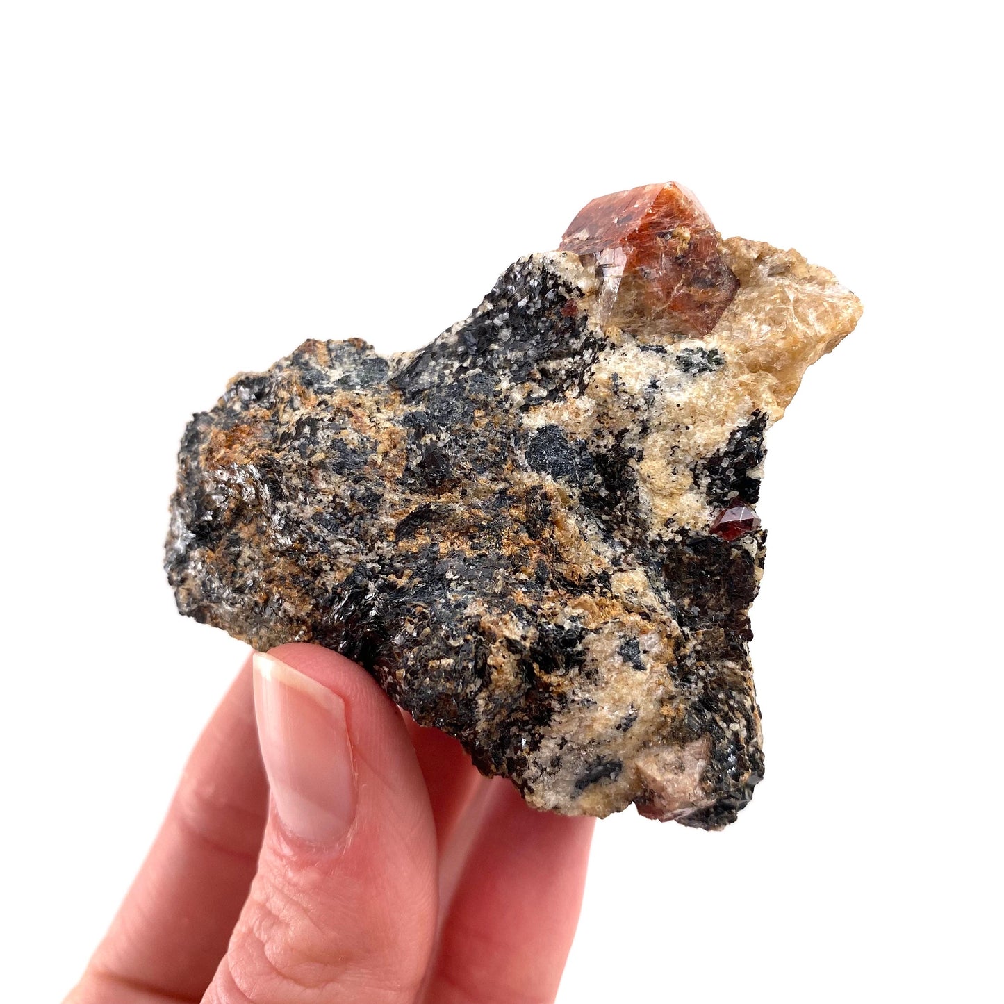 Red Zircon on Matrix (Pakistan) | natural red zircon, raw zircon, zircon crystal, natural crystal, mineral specimen, rare crystals
