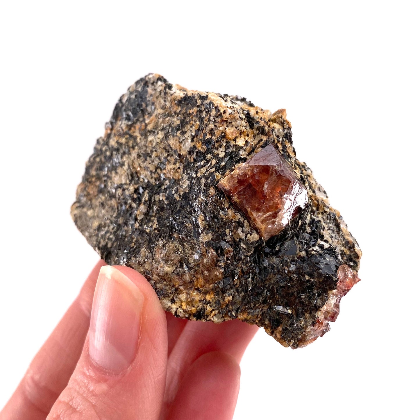 Red Zircon on Matrix (Pakistan) | natural red zircon, raw zircon, zircon crystal, natural crystal, mineral specimen, rare crystals