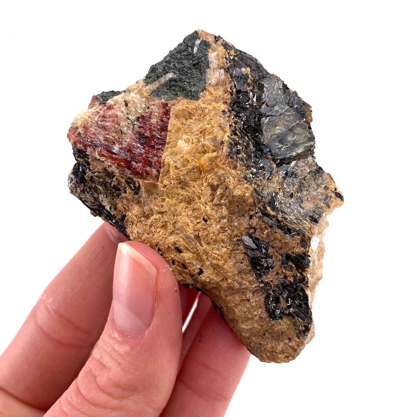 Red Zircon on Matrix (Pakistan) | natural red zircon, raw zircon, zircon crystal, natural crystal, mineral specimen, rare crystals
