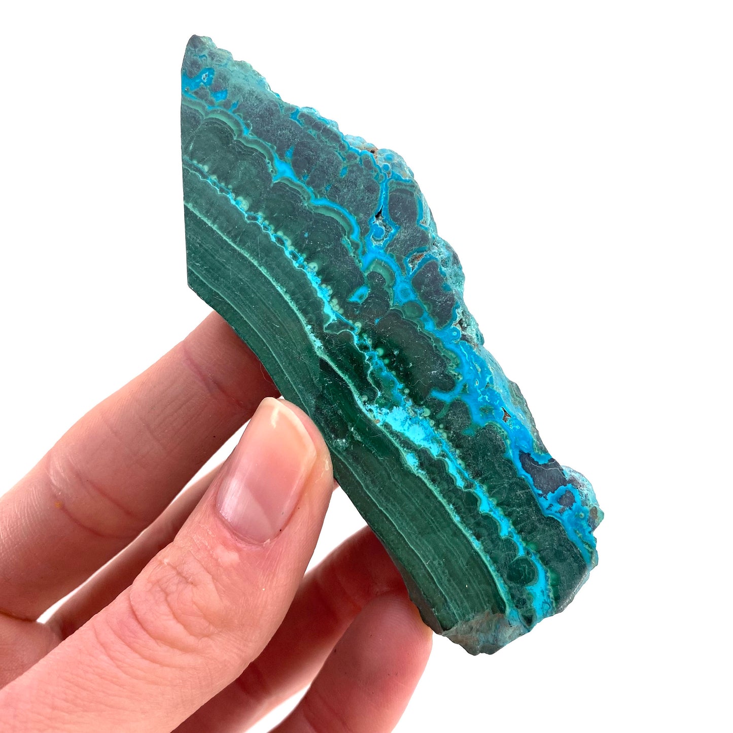 Malachite & Chrysocolla Slice (Congo), natural malachite, malachite slice, malachite slab, malacolla slice, polished malachite