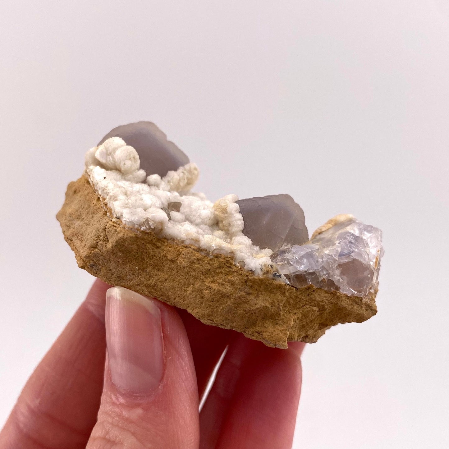 Purple Cubic Fluorite with Calcite (Pakistan) | purple fluorite, raw fluorite, fluorite cluster, purple fluorite