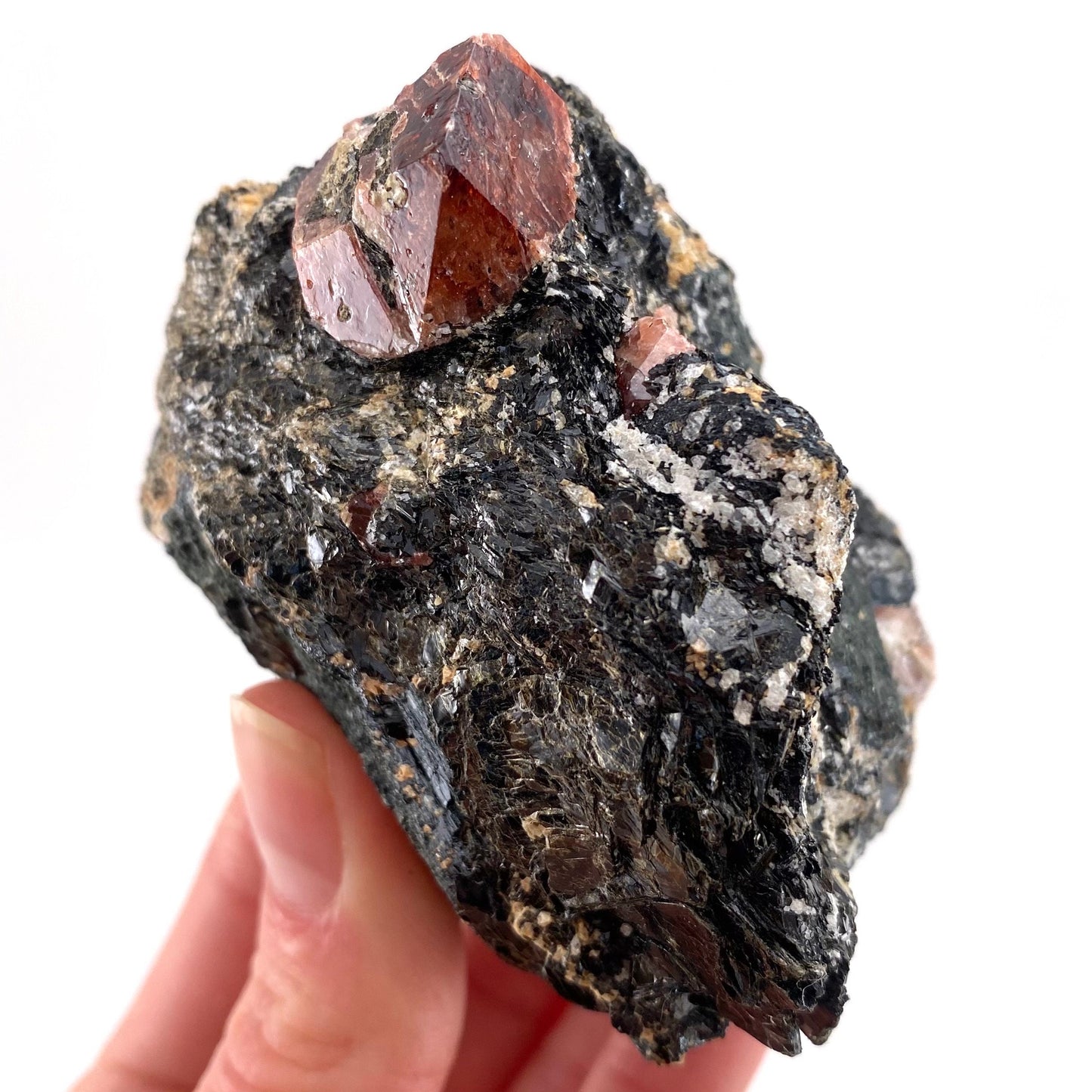 Red Zircon on Matrix (Pakistan) | natural red zircon, raw zircon, zircon crystal, natural crystal, mineral specimen, rare crystals