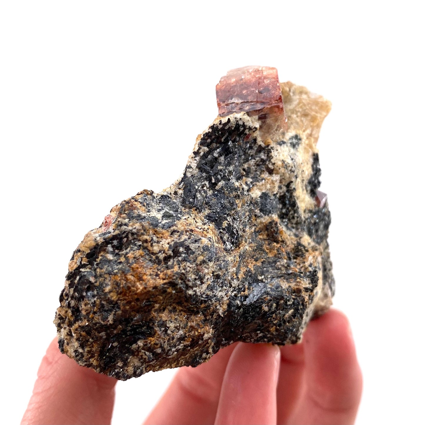 Red Zircon on Matrix (Pakistan) | natural red zircon, raw zircon, zircon crystal, natural crystal, mineral specimen, rare crystals