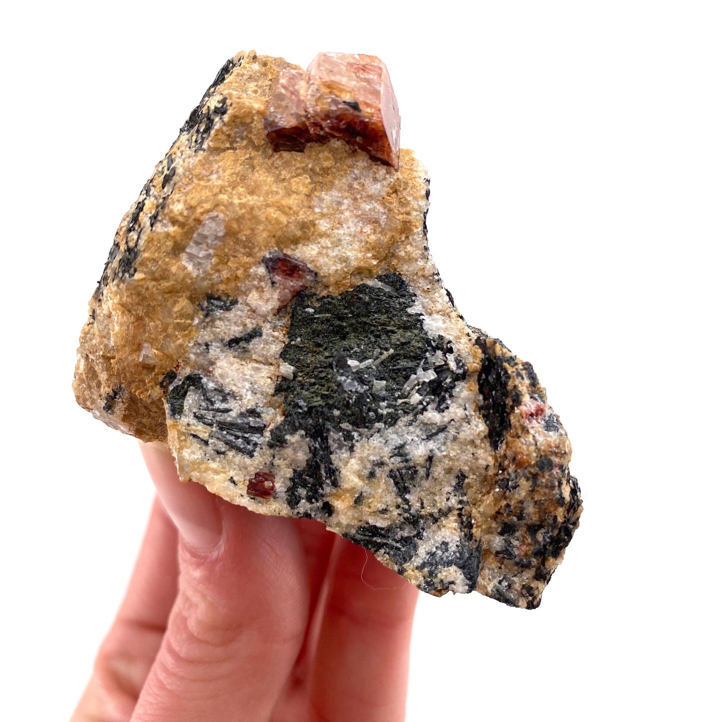 Red Zircon on Matrix (Pakistan) | natural red zircon, raw zircon, zircon crystal, natural crystal, mineral specimen, rare crystals