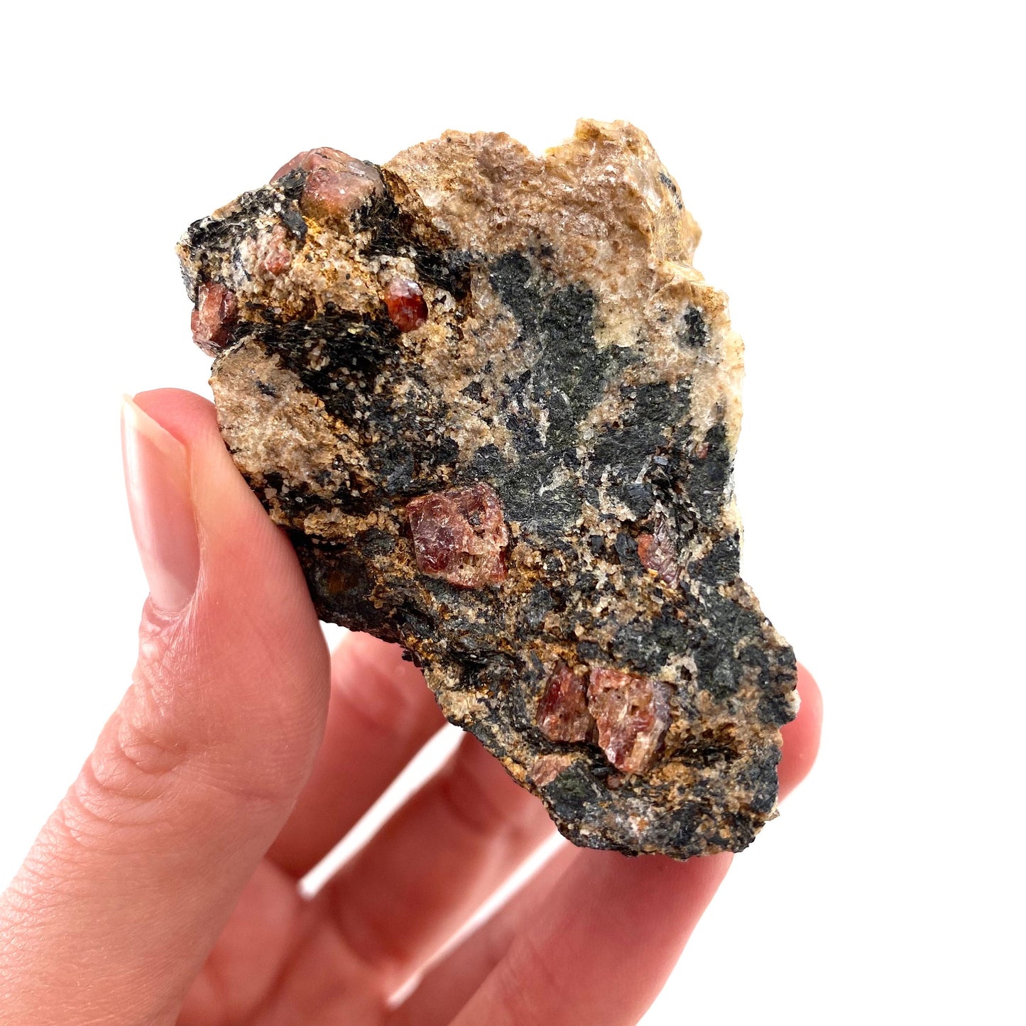 Red Zircon on Matrix (Pakistan) | natural red zircon, raw zircon, zircon crystal, natural crystal, mineral specimen, rare crystals