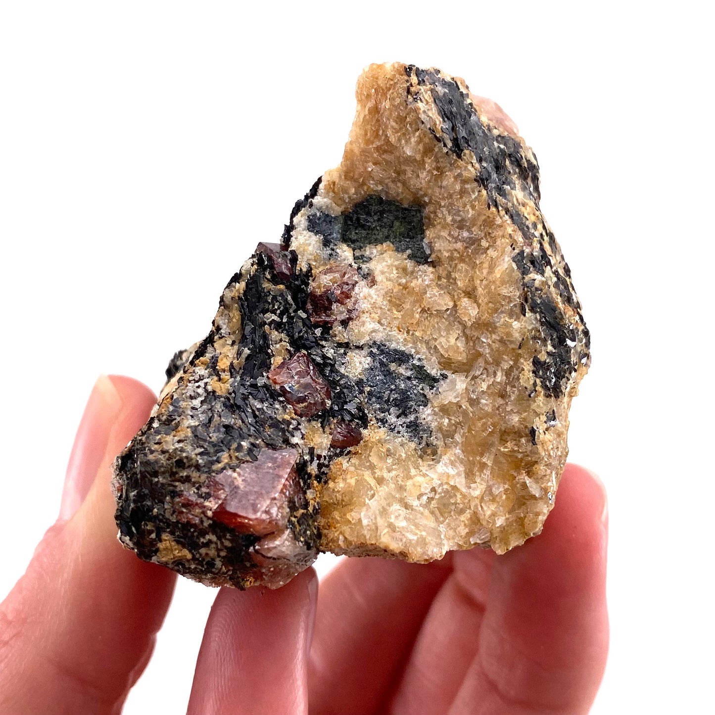 Red Zircon on Matrix (Pakistan) | natural red zircon, raw zircon, zircon crystal, natural crystal, mineral specimen, rare crystals