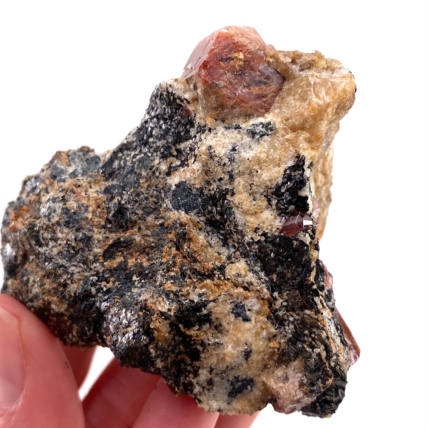 Red Zircon on Matrix (Pakistan) | natural red zircon, raw zircon, zircon crystal, natural crystal, mineral specimen, rare crystals