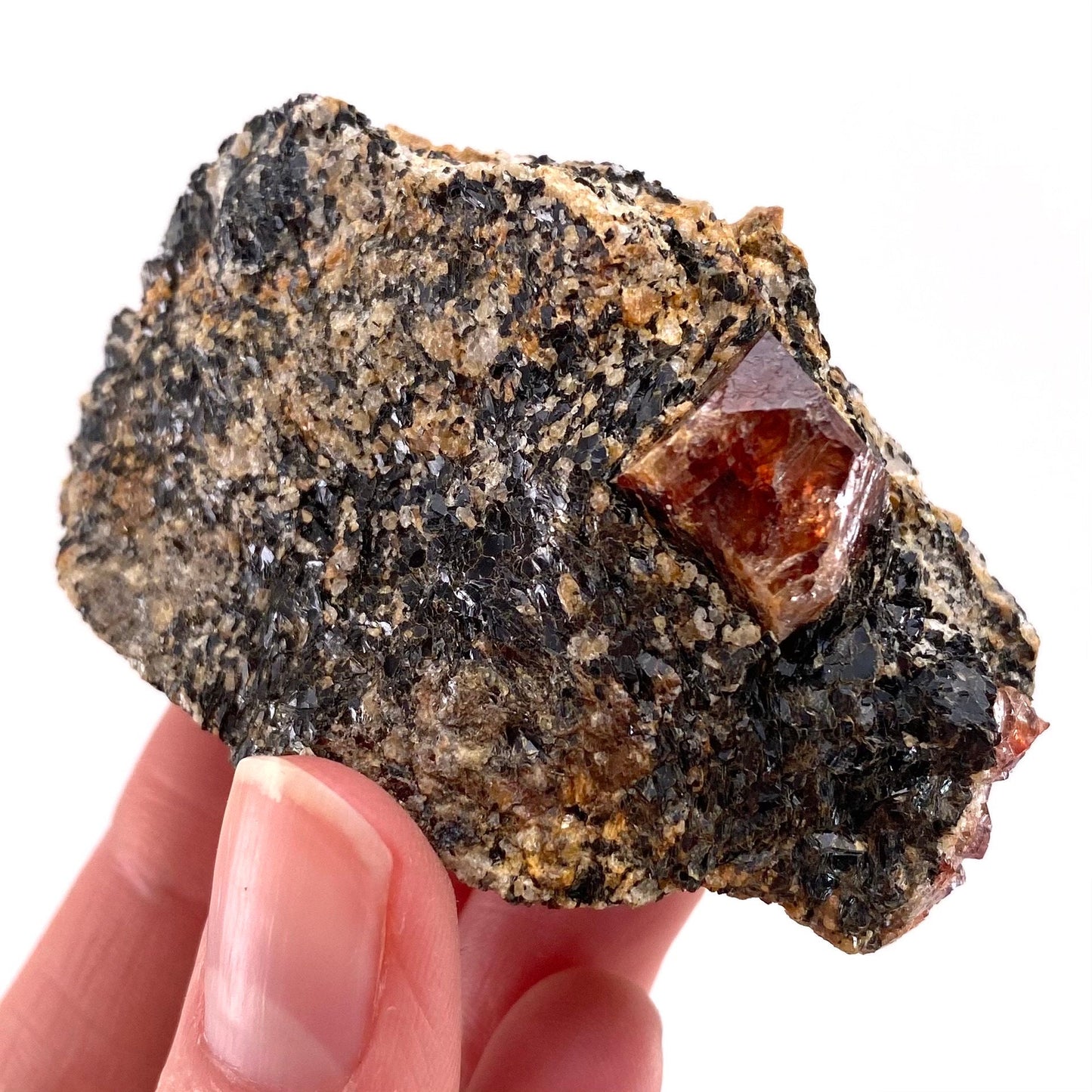 Red Zircon on Matrix (Pakistan) | natural red zircon, raw zircon, zircon crystal, natural crystal, mineral specimen, rare crystals