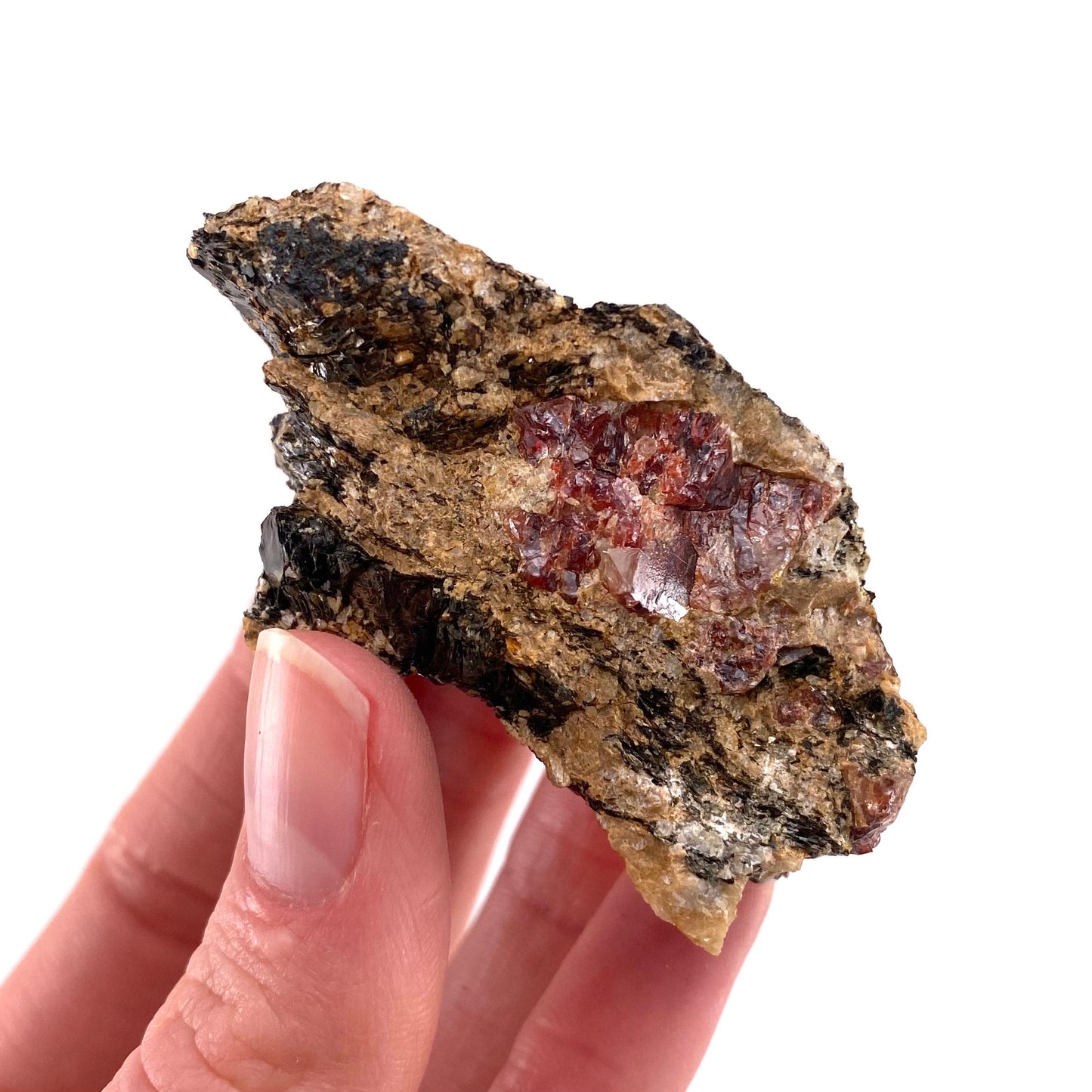 Red Zircon on Matrix (Pakistan) | natural red zircon, raw zircon, zircon crystal, natural crystal, mineral specimen, rare crystals