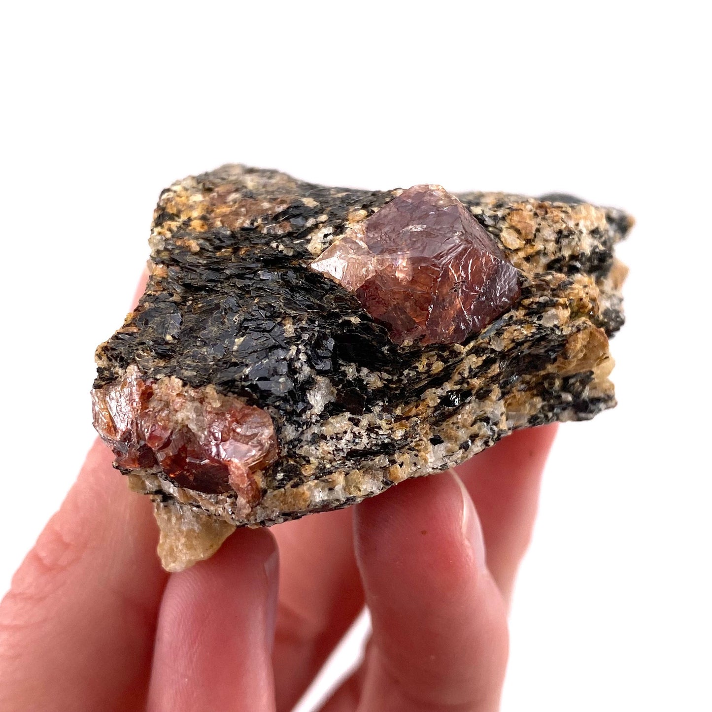 Red Zircon on Matrix (Pakistan) | natural red zircon, raw zircon, zircon crystal, natural crystal, mineral specimen, rare crystals