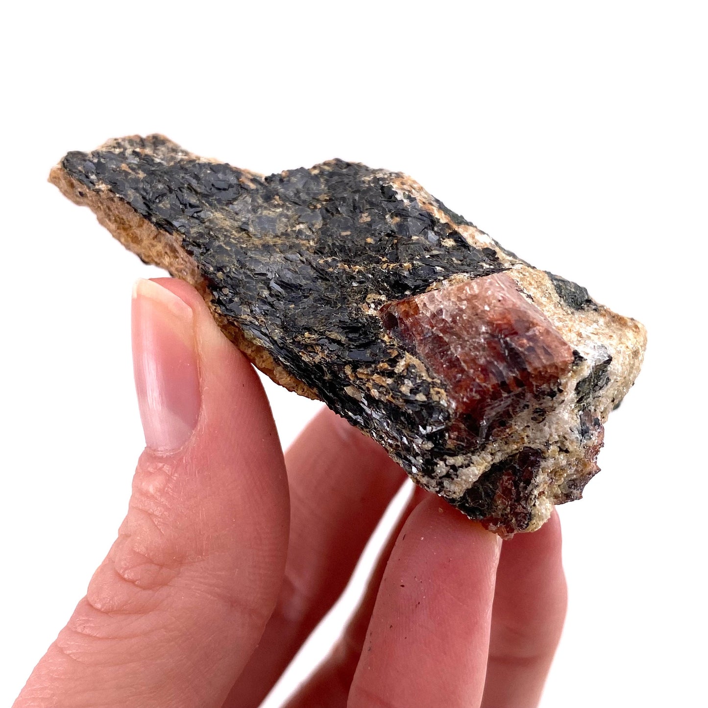 Red Zircon on Matrix (Pakistan) | natural red zircon, raw zircon, zircon crystal, natural crystal, mineral specimen, rare crystals