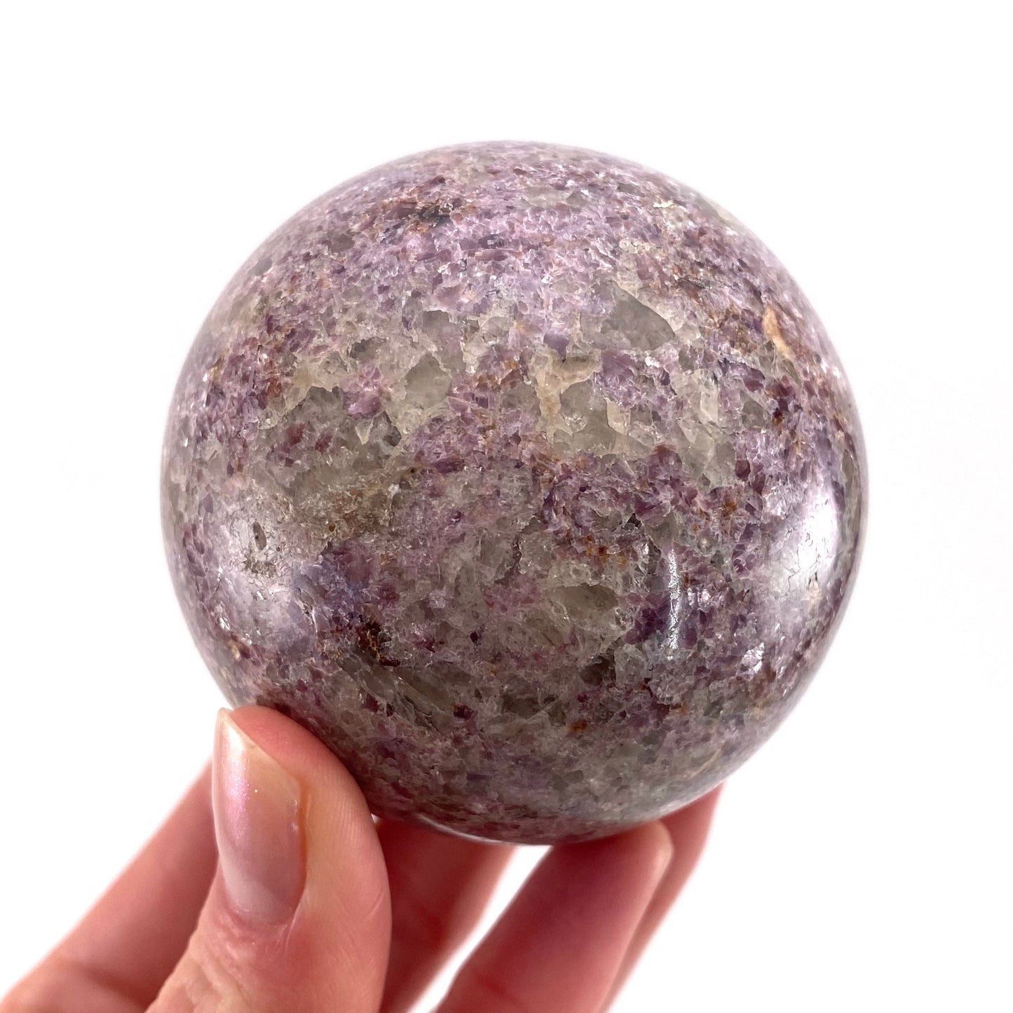 Lepidolite Sphere, crystal ball, lepidolite crystal ball, lepidolite
