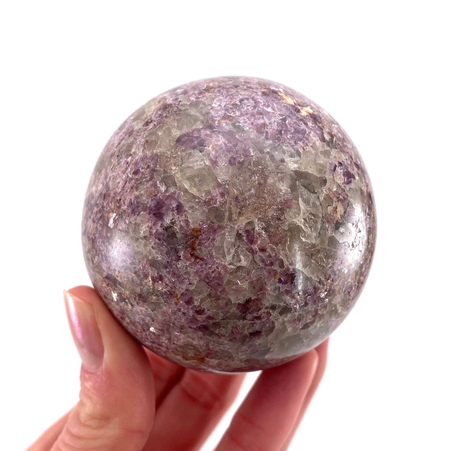 Lepidolite Sphere, crystal ball, lepidolite crystal ball, lepidolite