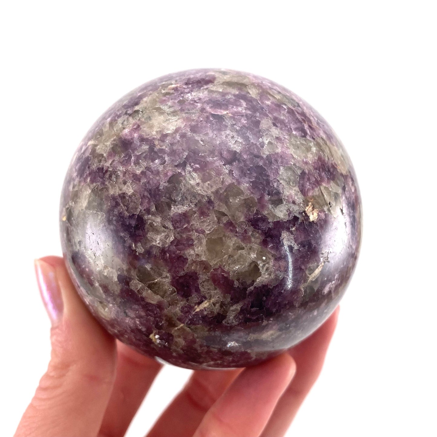 Lepidolite Sphere, crystal ball, lepidolite crystal ball, lepidolite