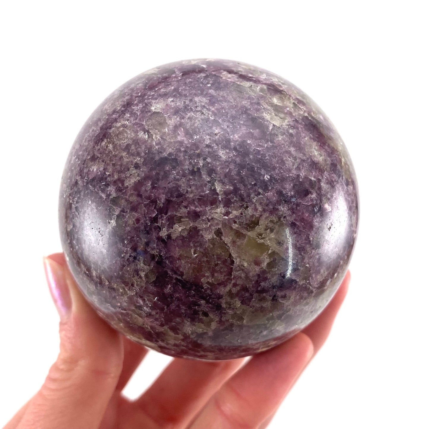 Lepidolite Sphere, crystal ball, lepidolite crystal ball, lepidolite