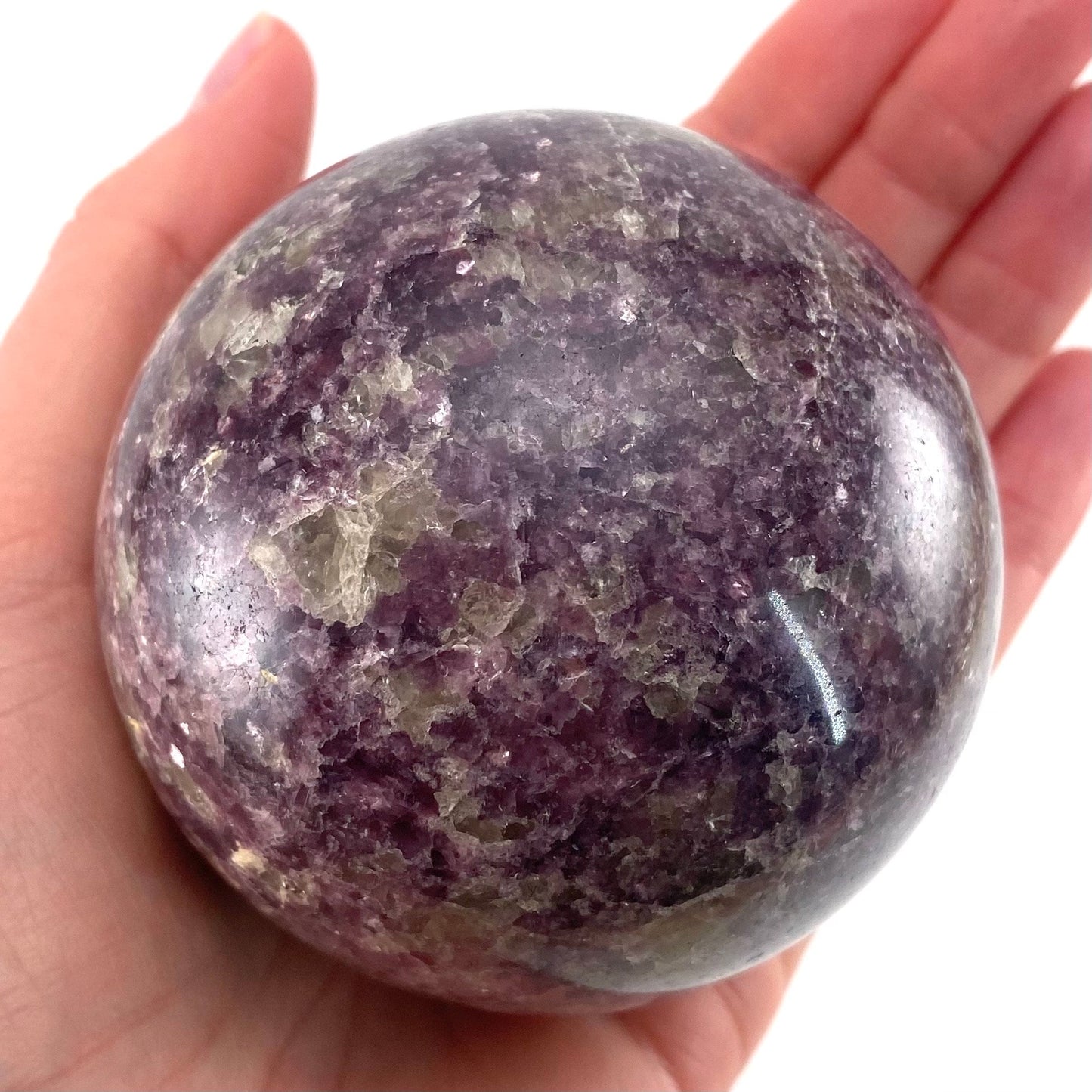 Lepidolite Sphere, crystal ball, lepidolite crystal ball, lepidolite