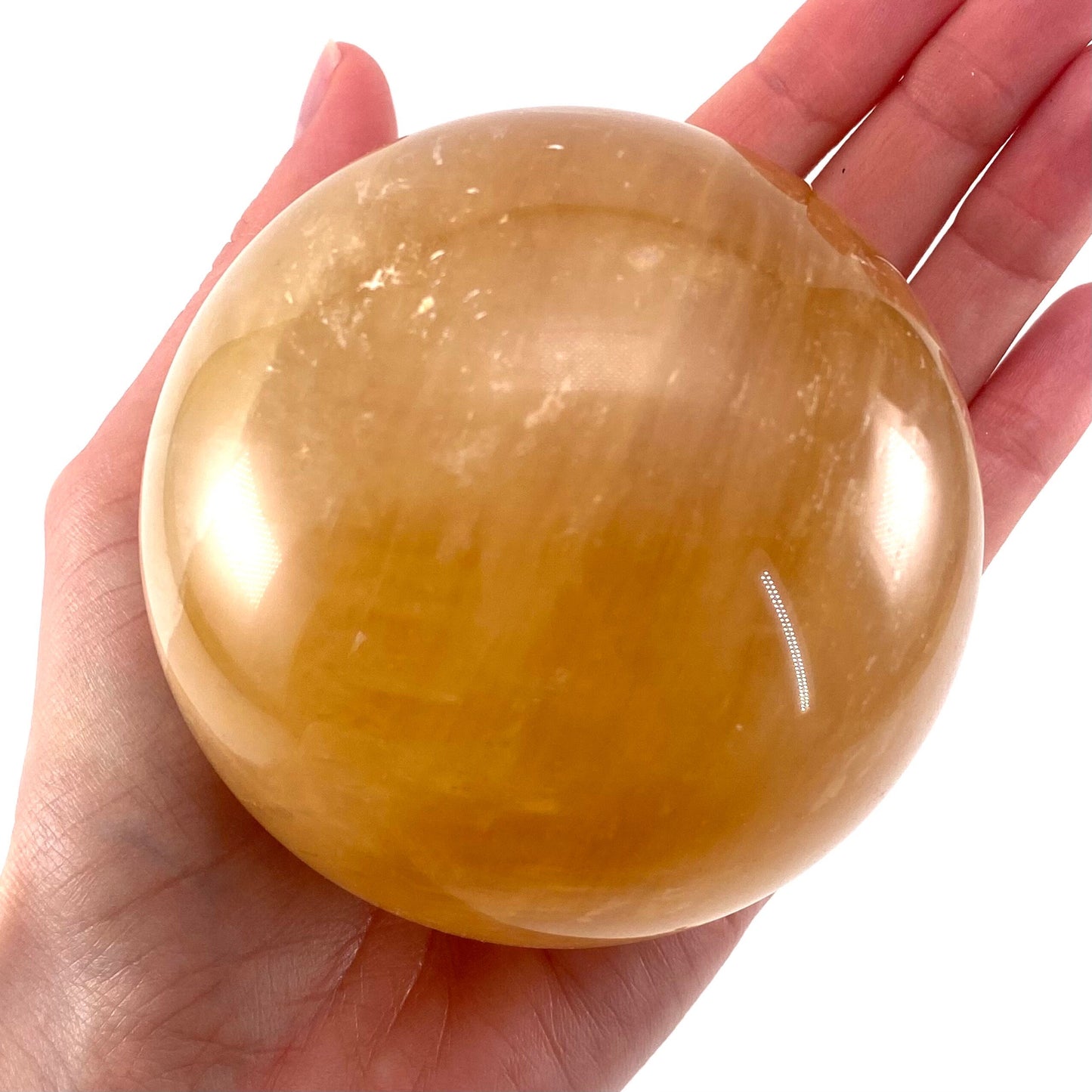 Honey calcite sphere, crystal ball, calcite sphere, honey calcite, yellow calcite