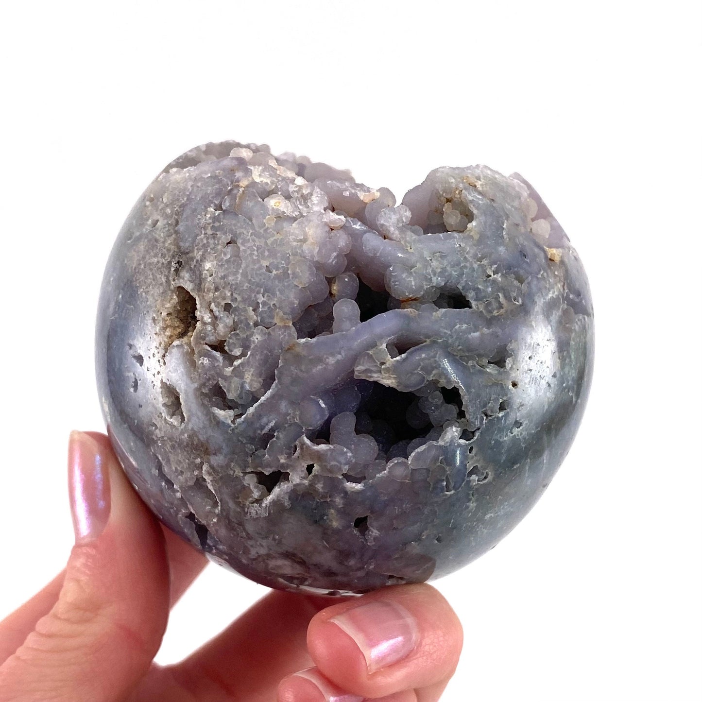 Extra Sparkly Grape Agate Sphere, purple grape agate, grape agate cluster, grape agate specimen