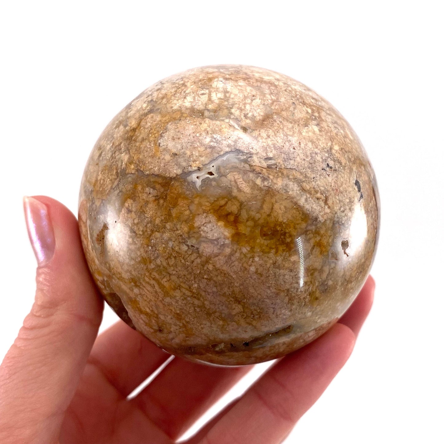 Druzy Cave Jasper sphere, crystal ball, ocean jasper, polished druzy jasper, ocean jasper ball