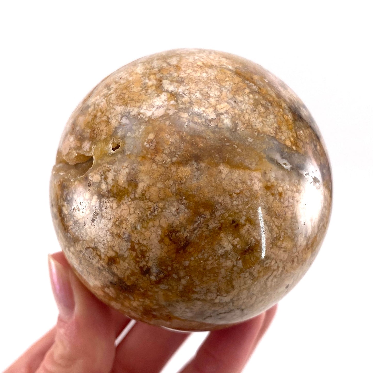 Druzy Cave Jasper sphere, crystal ball, ocean jasper, polished druzy jasper, ocean jasper ball
