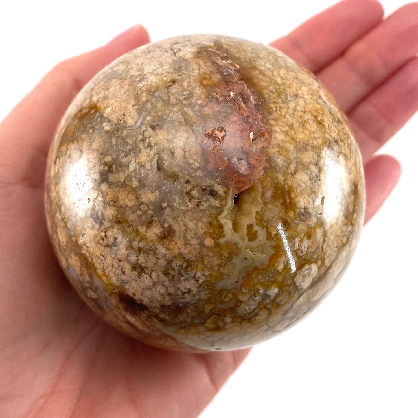 Druzy Cave Jasper sphere, crystal ball, ocean jasper, polished druzy jasper, ocean jasper ball