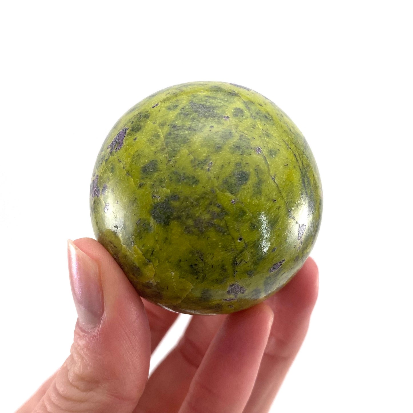 Rare! Atlantisite Sphere | Atlantisite ball, crystal ball, atlantisite crystal, polished stichtite in serpentine, rare crystals