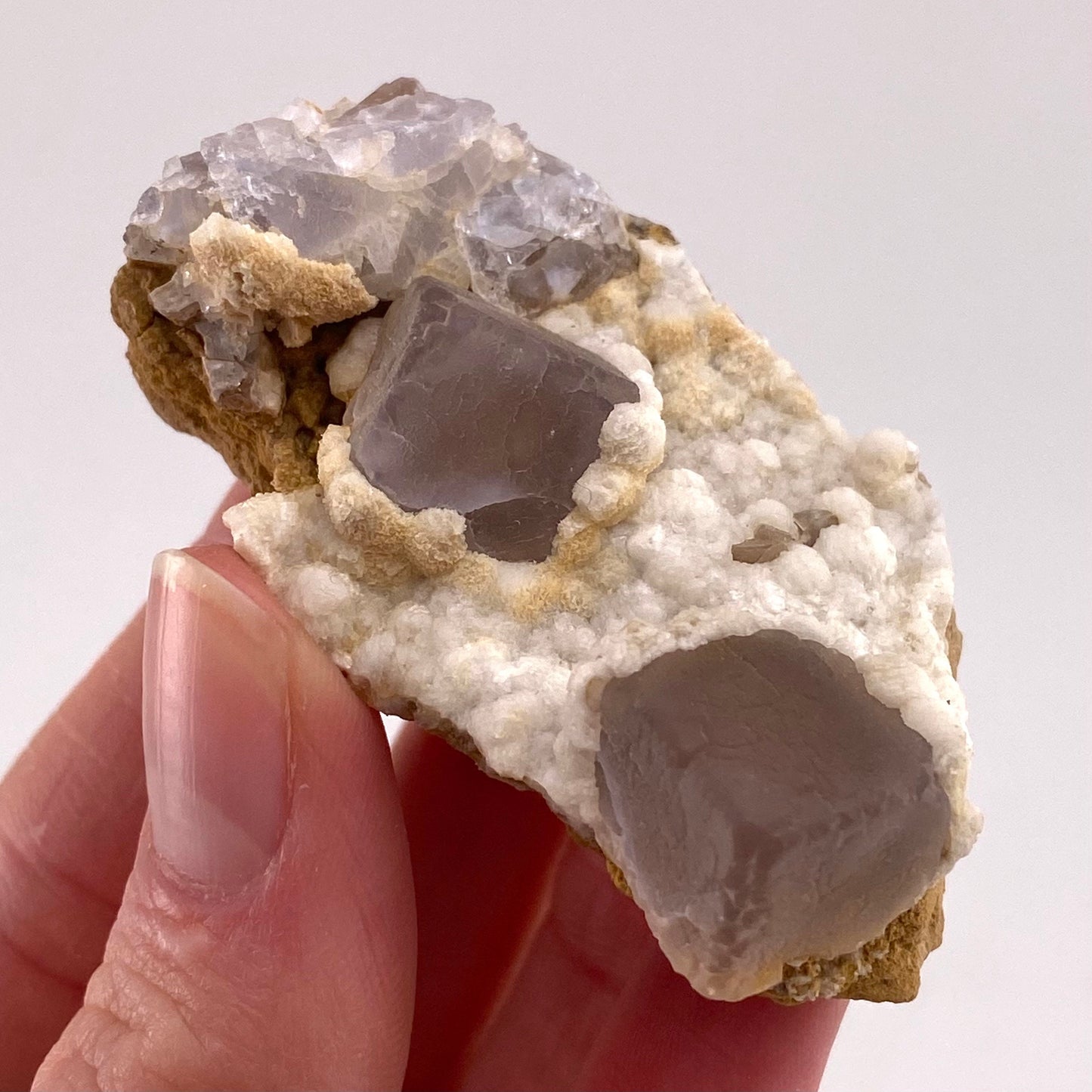 Purple Cubic Fluorite with Calcite (Pakistan) | purple fluorite, raw fluorite, fluorite cluster, purple fluorite
