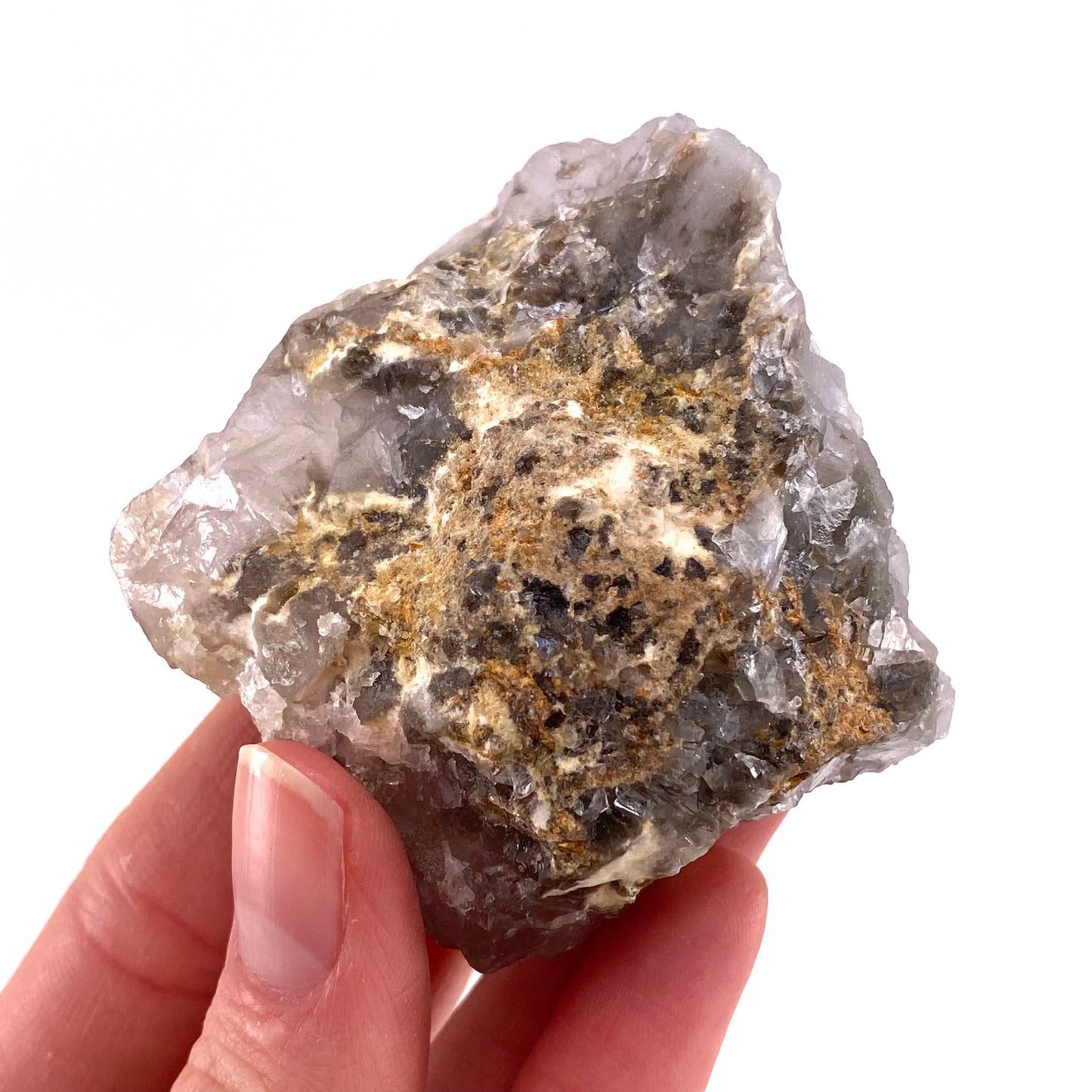 Purple Cubic Fluorite with Calcite (Pakistan) | purple fluorite, raw fluorite, fluorite cluster, purple fluorite