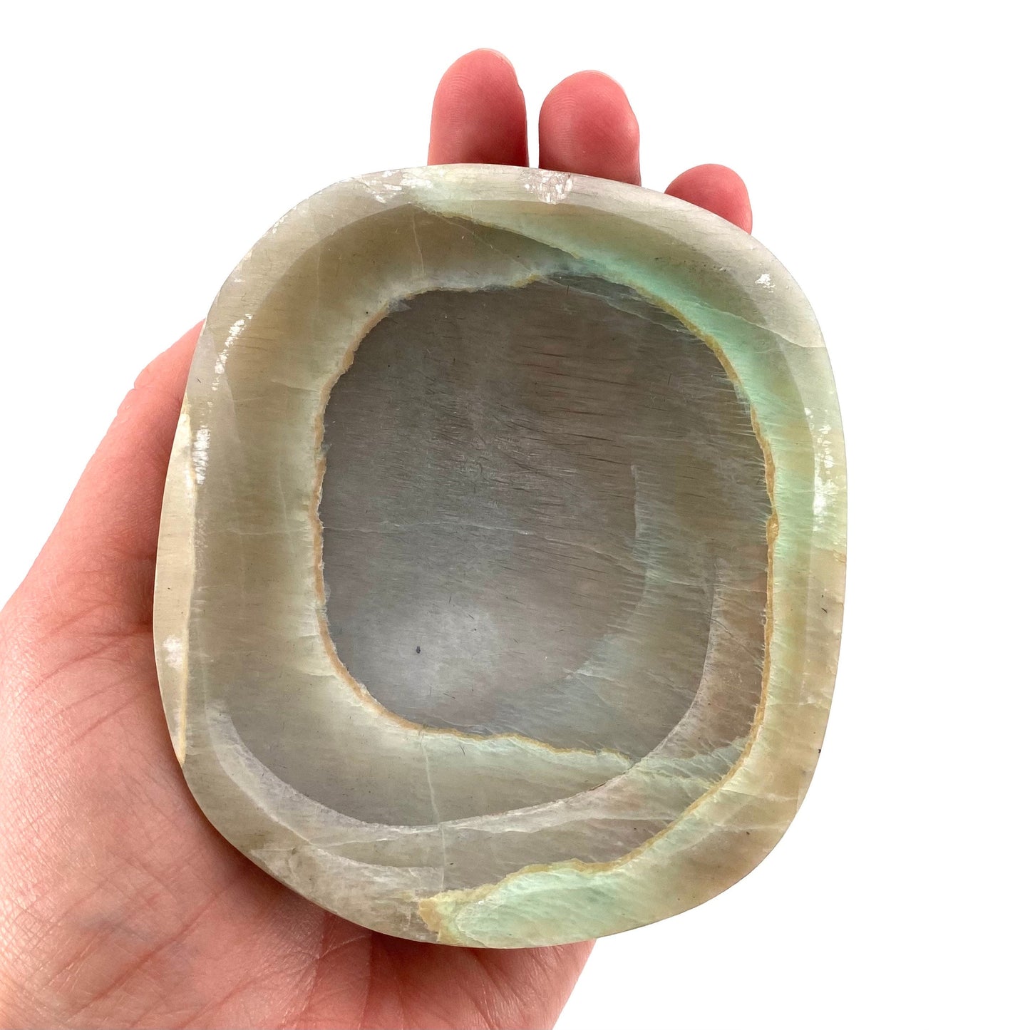 Garnierite bowl, natural garnierite , polished garnierite bowl, garnierite bowl, crystal bowl, trinket dish