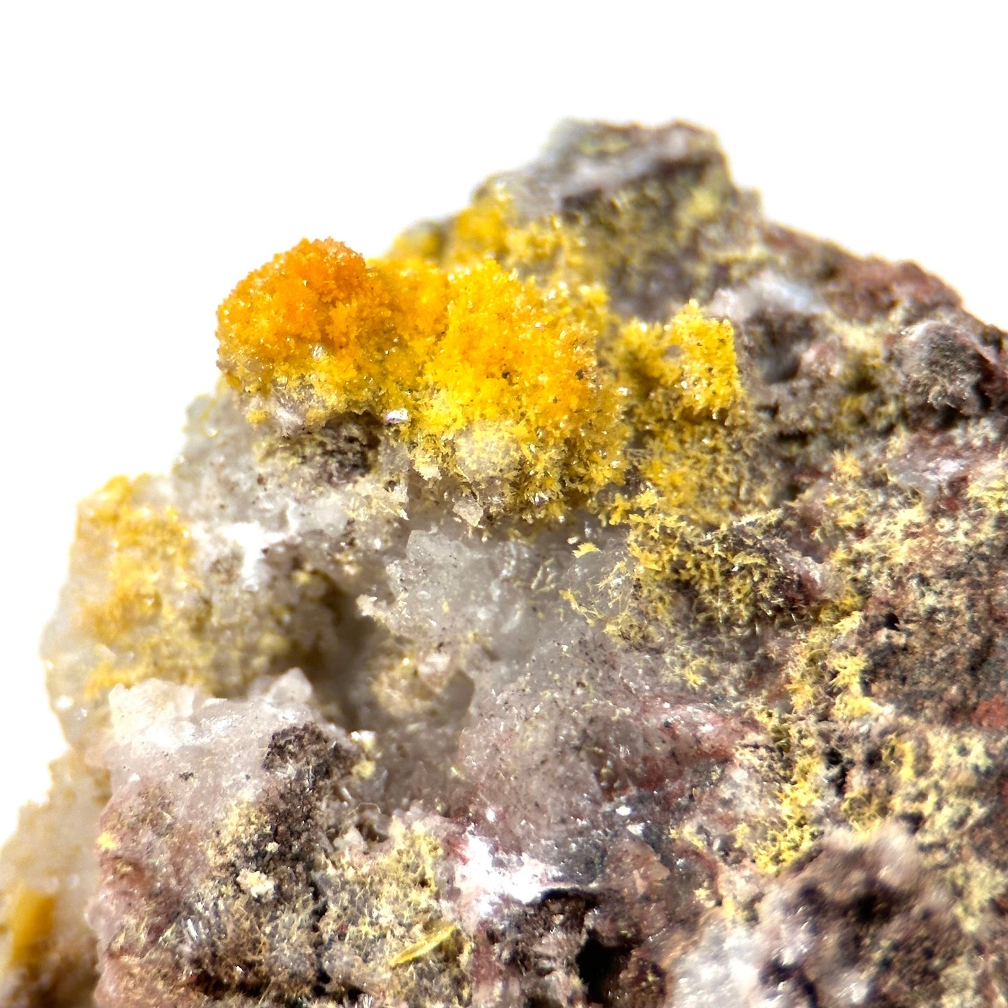 Mimetite (Mexico), yellow mimetite, mimetite on matrix, mimetite, mineral specimen
