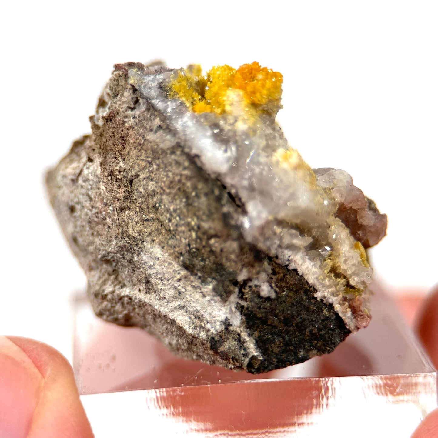 Mimetite (Mexico), yellow mimetite, mimetite on matrix, mimetite, mineral specimen