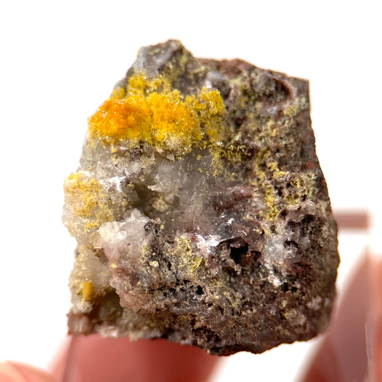 Mimetite (Mexico), yellow mimetite, mimetite on matrix, mimetite, mineral specimen