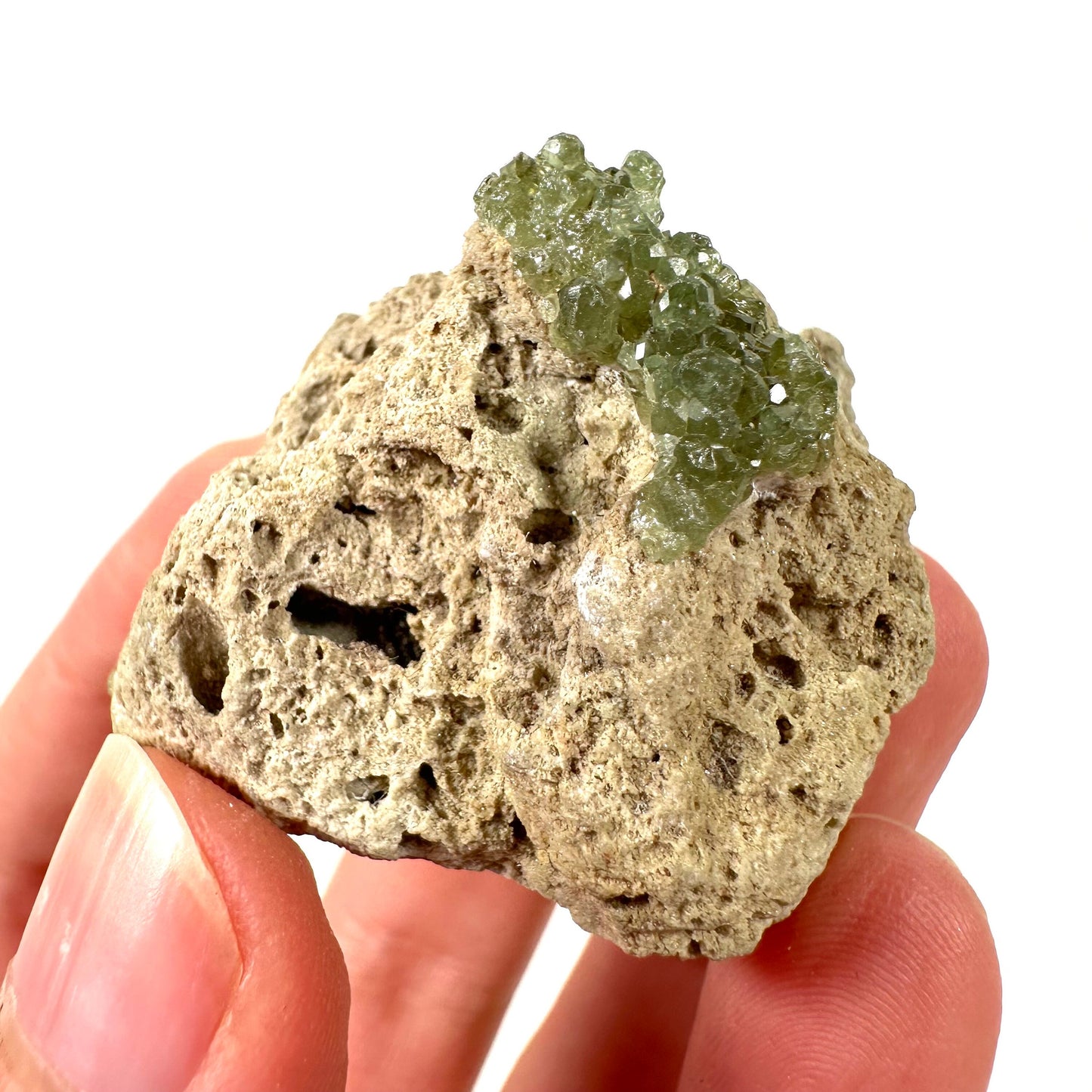 Demantoid Garnet on Matrix (Madagascar) | green garnet, rare minerals, demantoid garnet crystal, mineral specimen