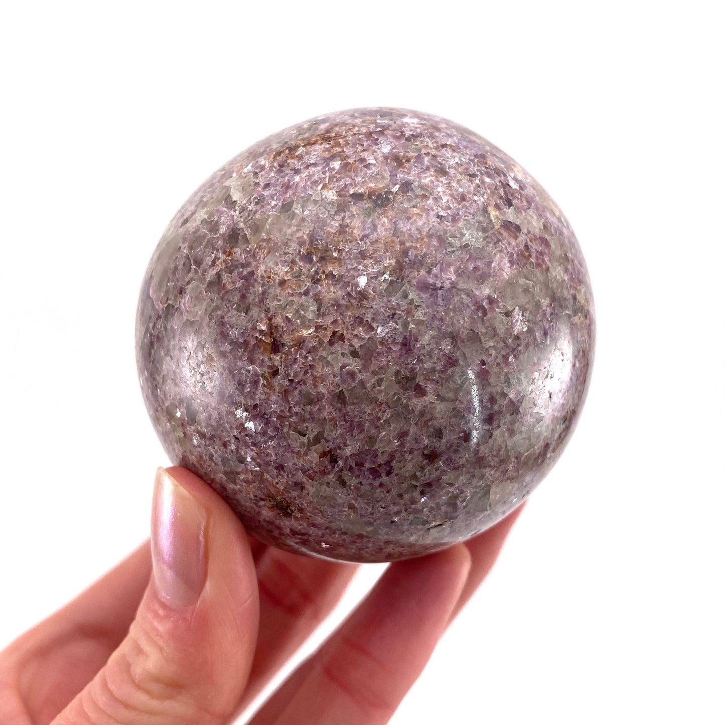 Lepidolite Sphere, crystal ball, lepidolite crystal ball, lepidolite