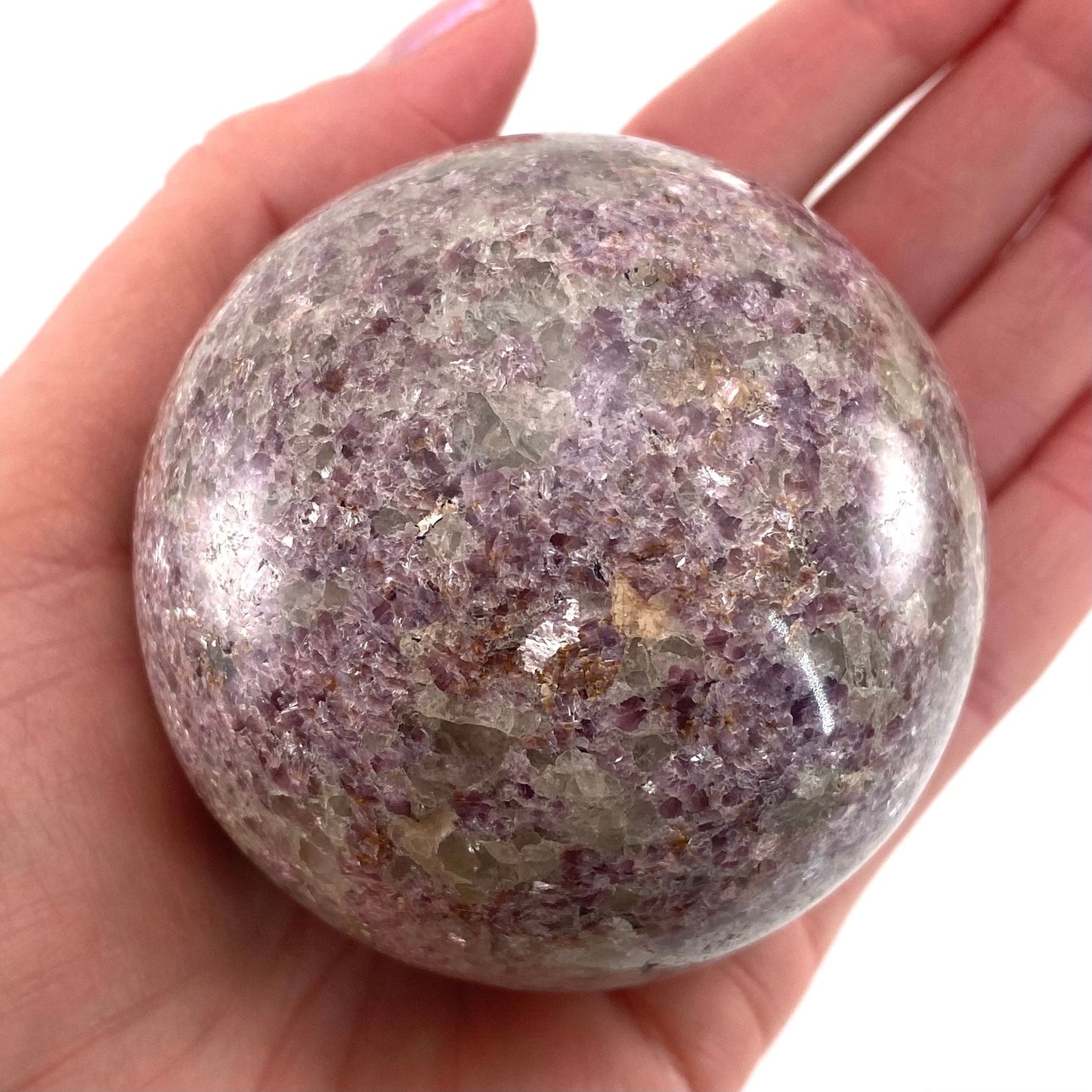 Lepidolite Sphere, crystal ball, lepidolite crystal ball, lepidolite