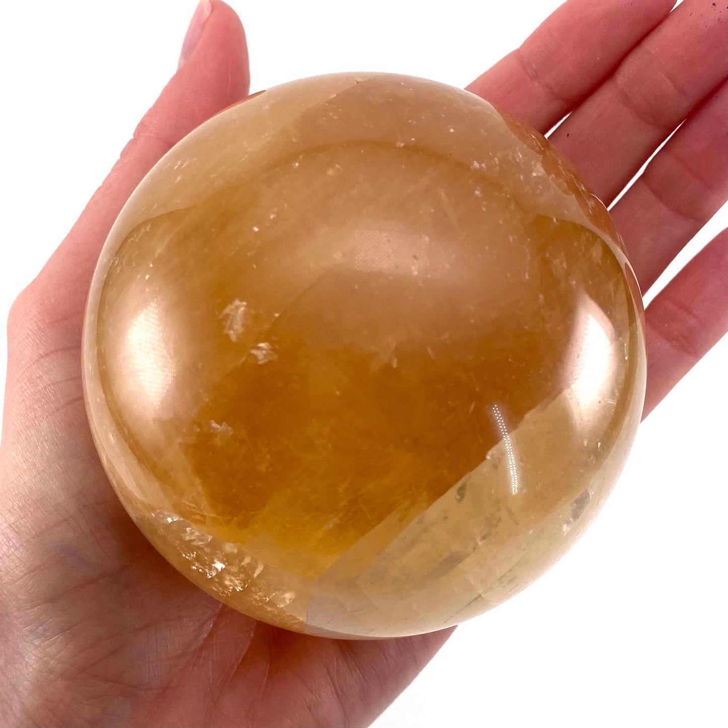 Honey calcite sphere, crystal ball, calcite sphere, honey calcite, yellow calcite