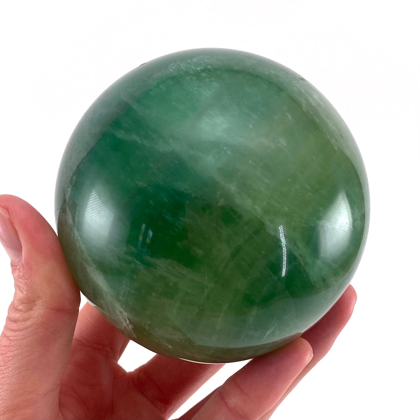 Green Fluorite Sphere, crystal ball, green fluorite sphere, fluorite palm stone, crystal sphere