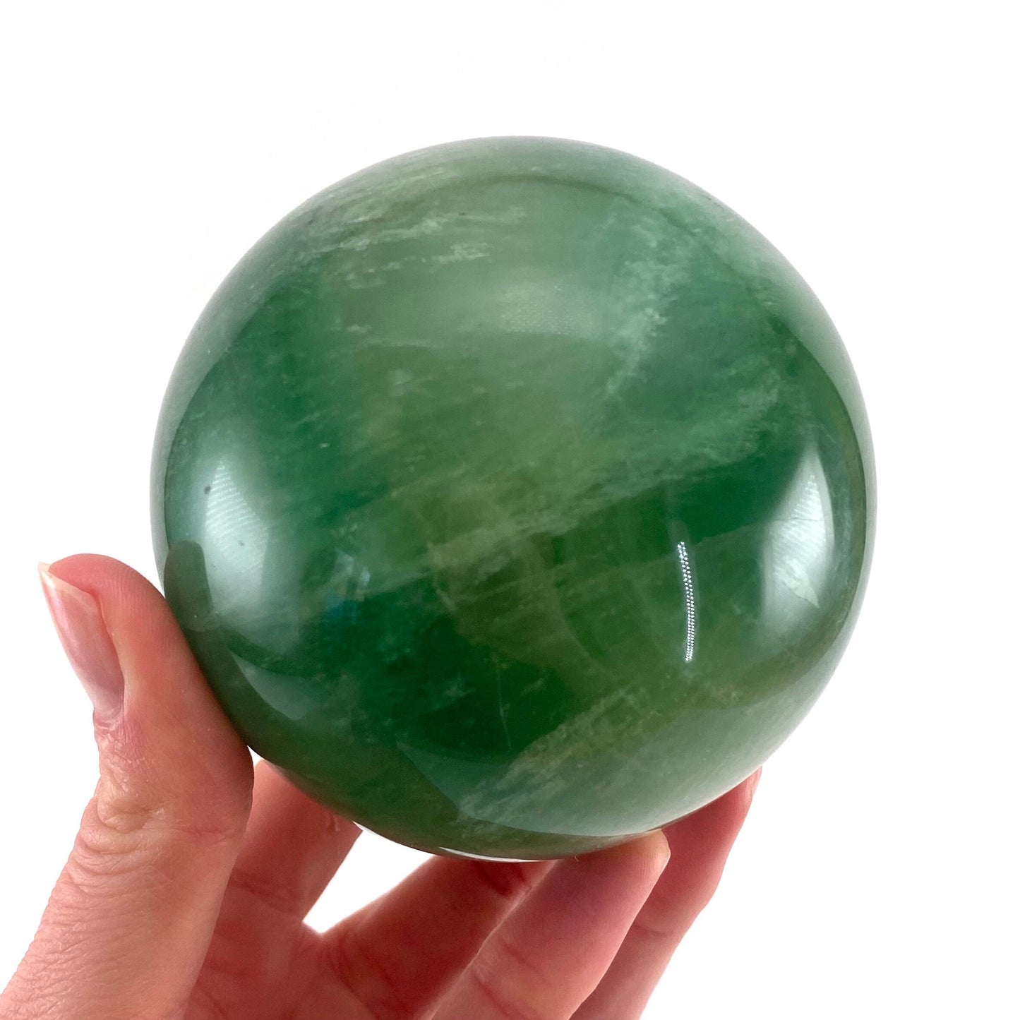 Green Fluorite Sphere, crystal ball, green fluorite sphere, fluorite palm stone, crystal sphere
