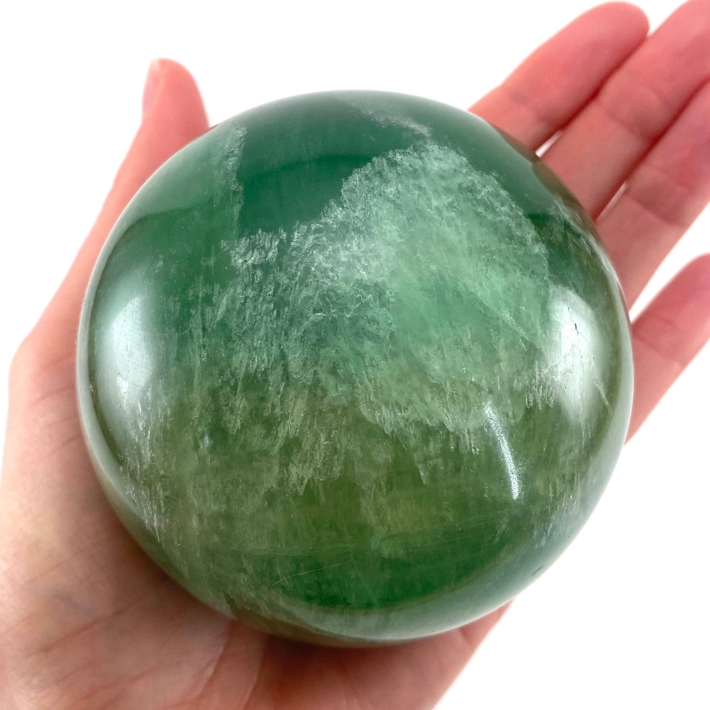 Green Fluorite Sphere, crystal ball, green fluorite sphere, fluorite palm stone, crystal sphere