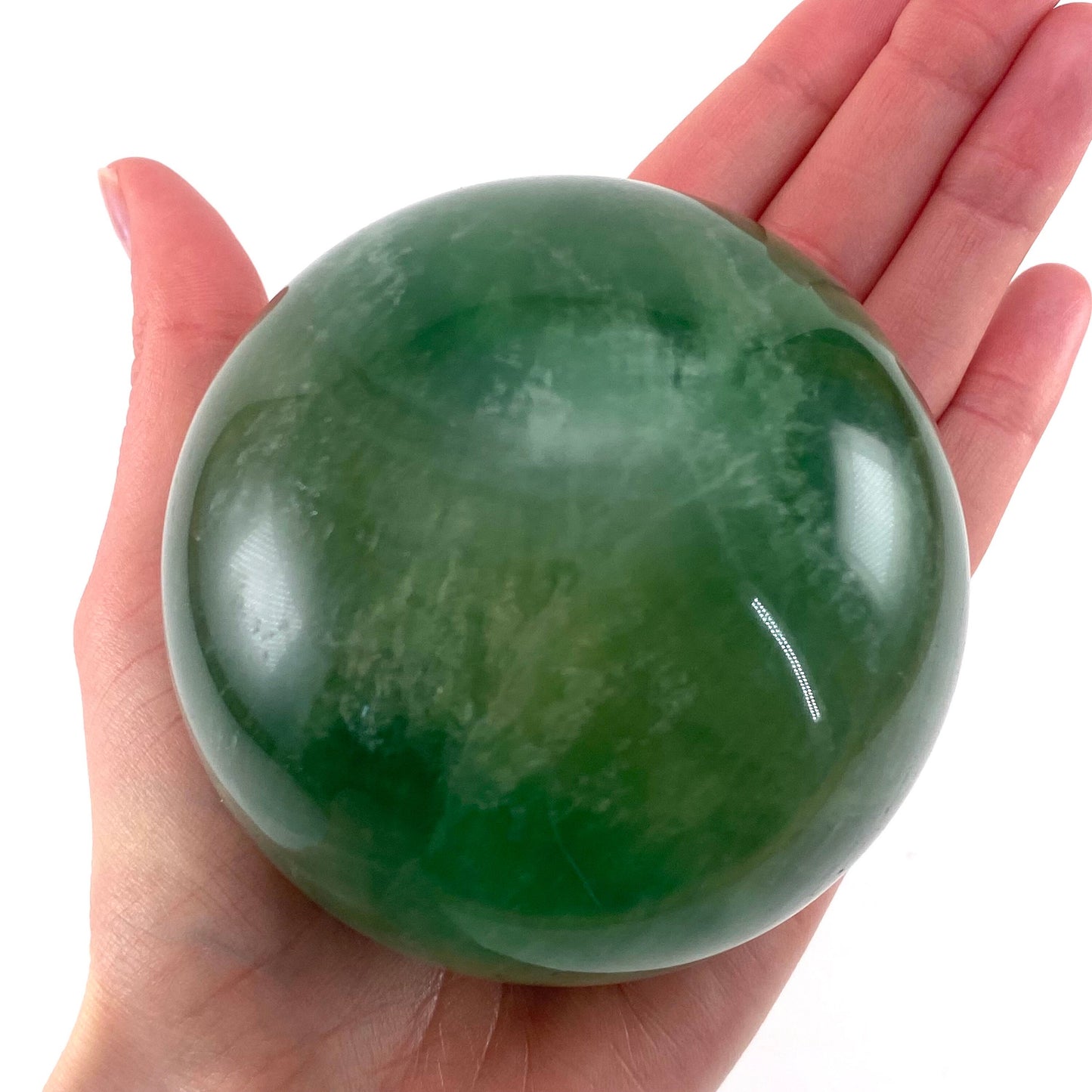 Green Fluorite Sphere, crystal ball, green fluorite sphere, fluorite palm stone, crystal sphere