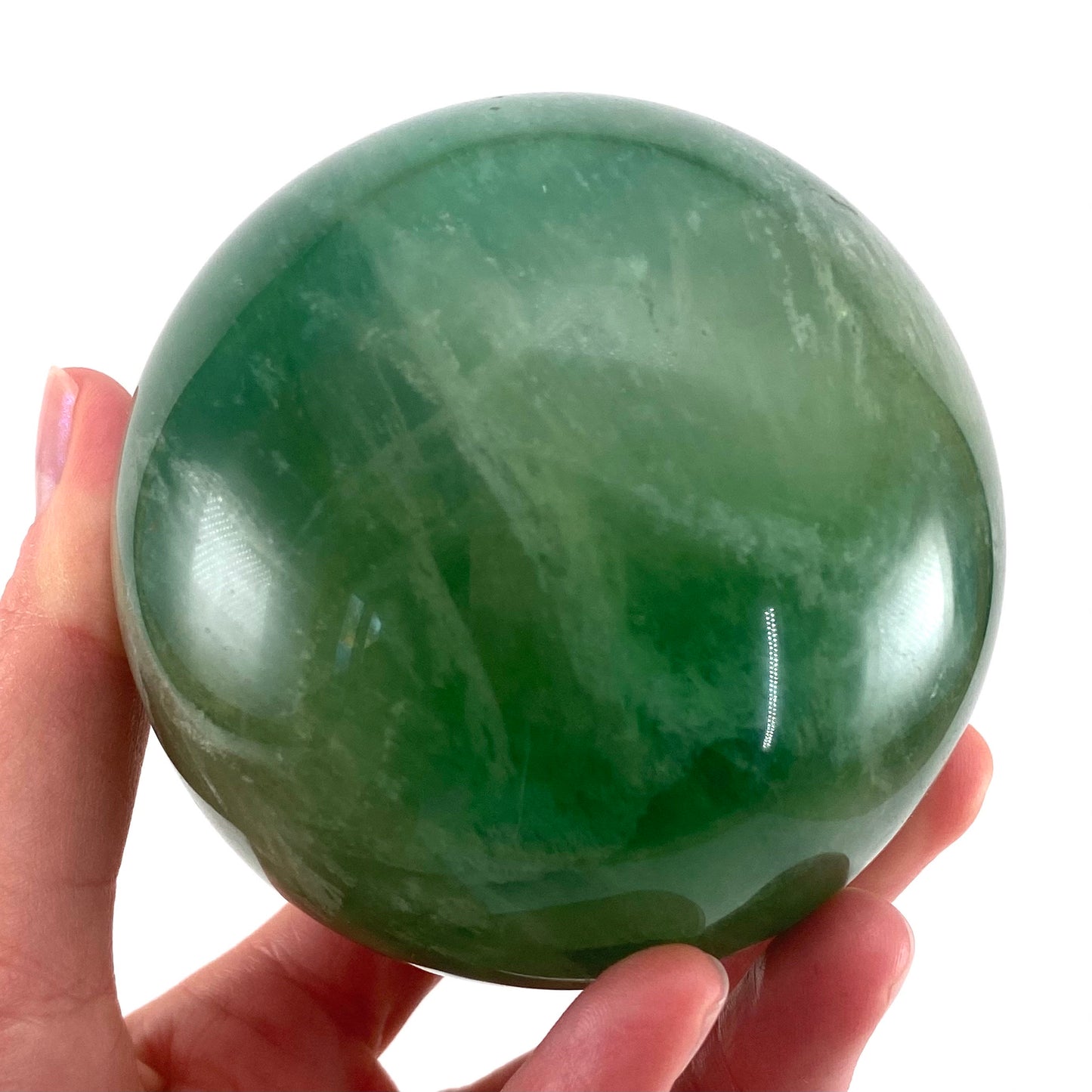 Green Fluorite Sphere, crystal ball, green fluorite sphere, fluorite palm stone, crystal sphere
