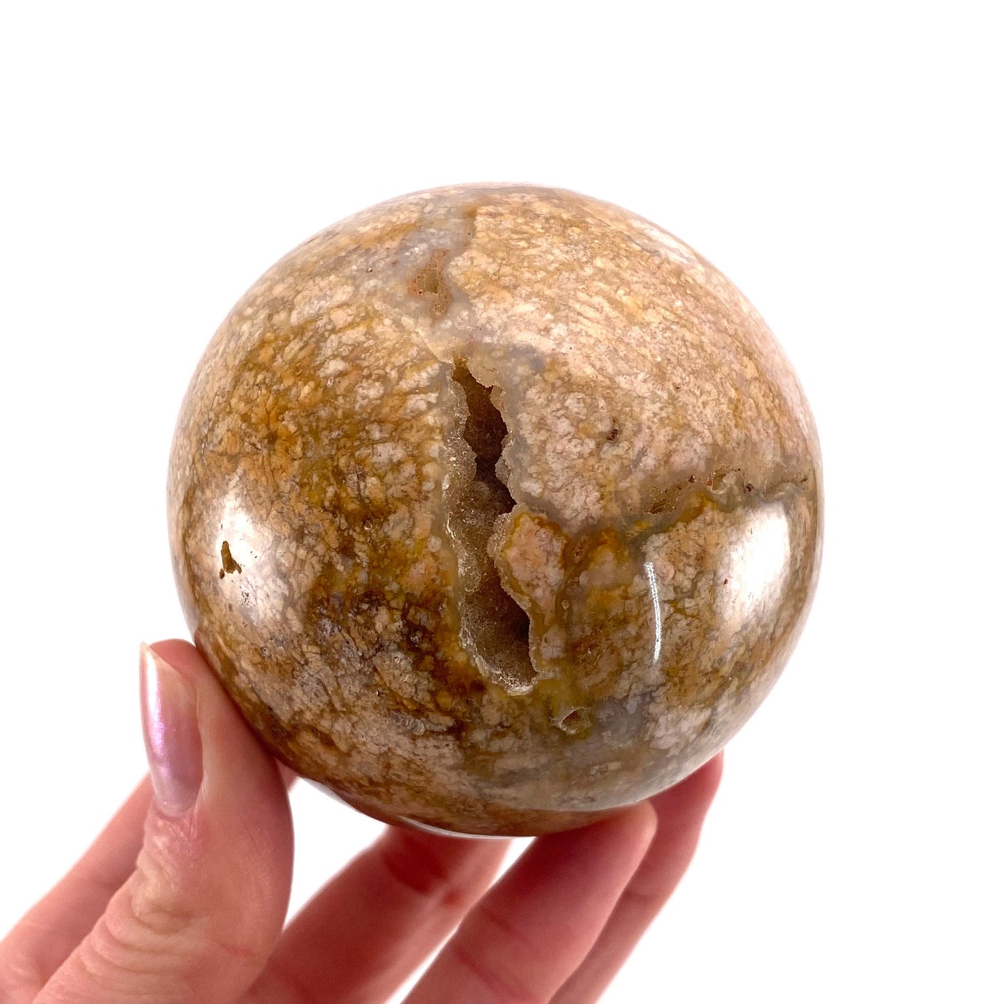 Druzy Cave Jasper sphere, crystal ball, ocean jasper, polished druzy jasper, ocean jasper ball