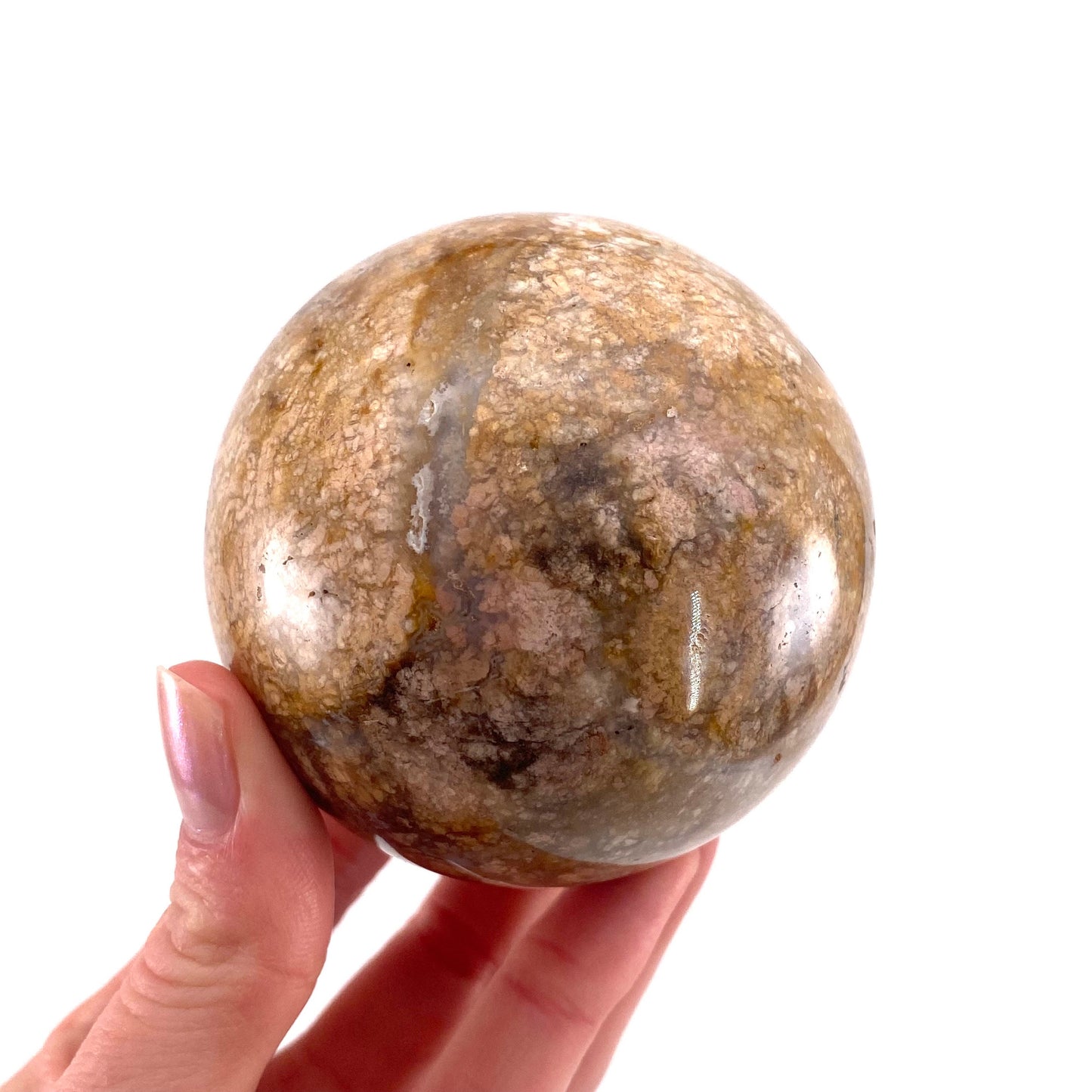 Druzy Cave Jasper sphere, crystal ball, ocean jasper, polished druzy jasper, ocean jasper ball