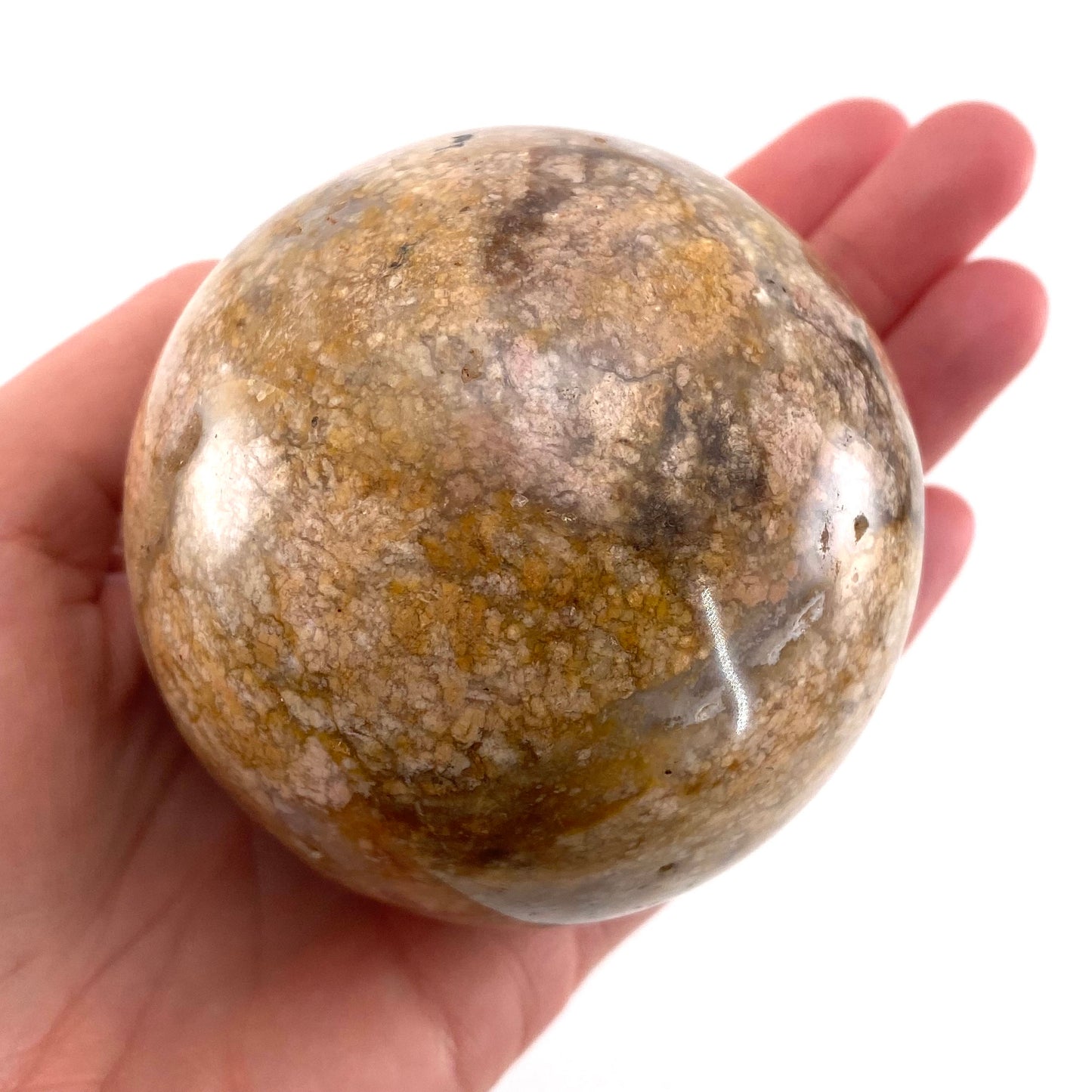 Druzy Cave Jasper sphere, crystal ball, ocean jasper, polished druzy jasper, ocean jasper ball