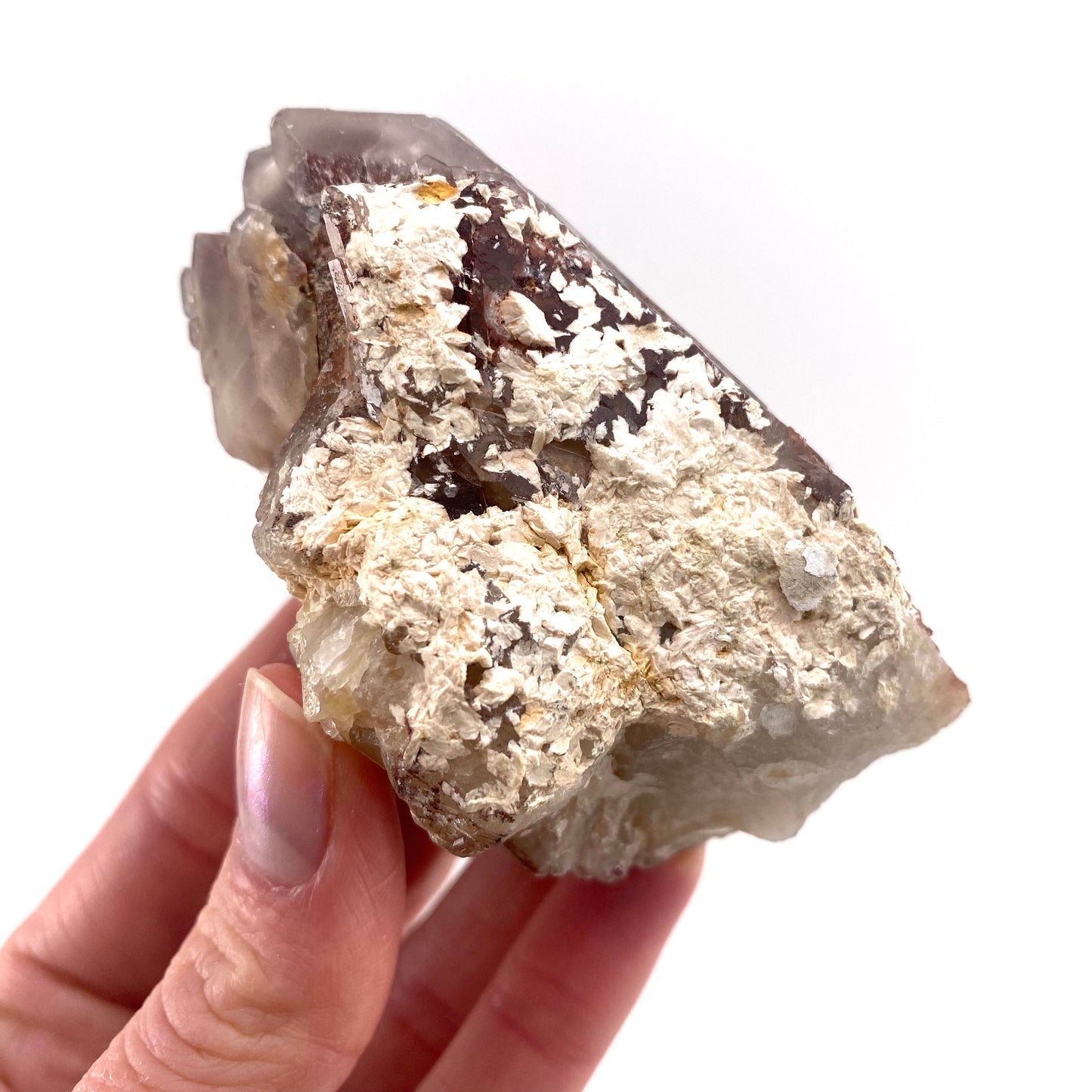Red Hematite Quartz Cluster (Zimbabwe), quartz crystal, hematite quartz point, red phantom quartz, fire quartz