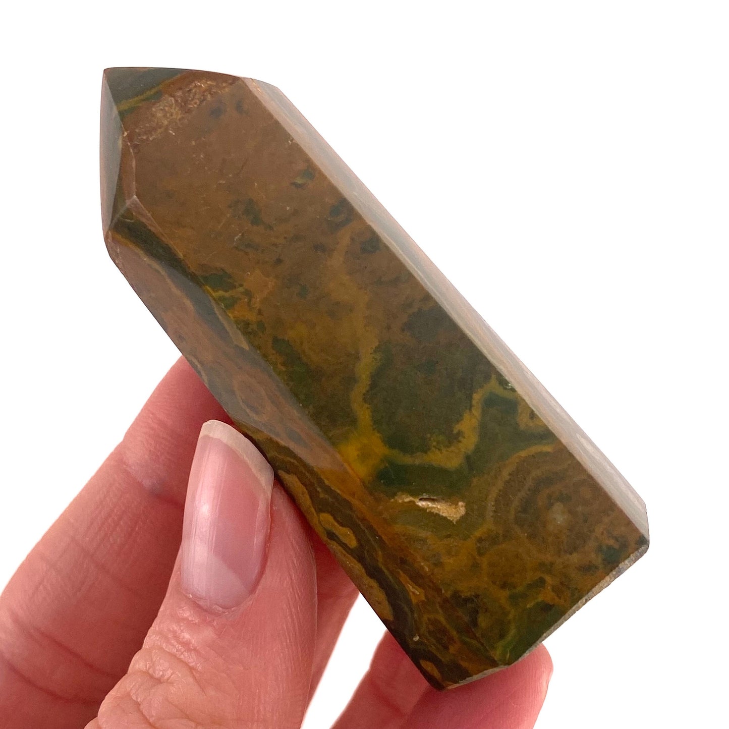 Ocean Jasper Point, orbicular jasper point, crystal point, ocean jasper crystal, orbicular jasper